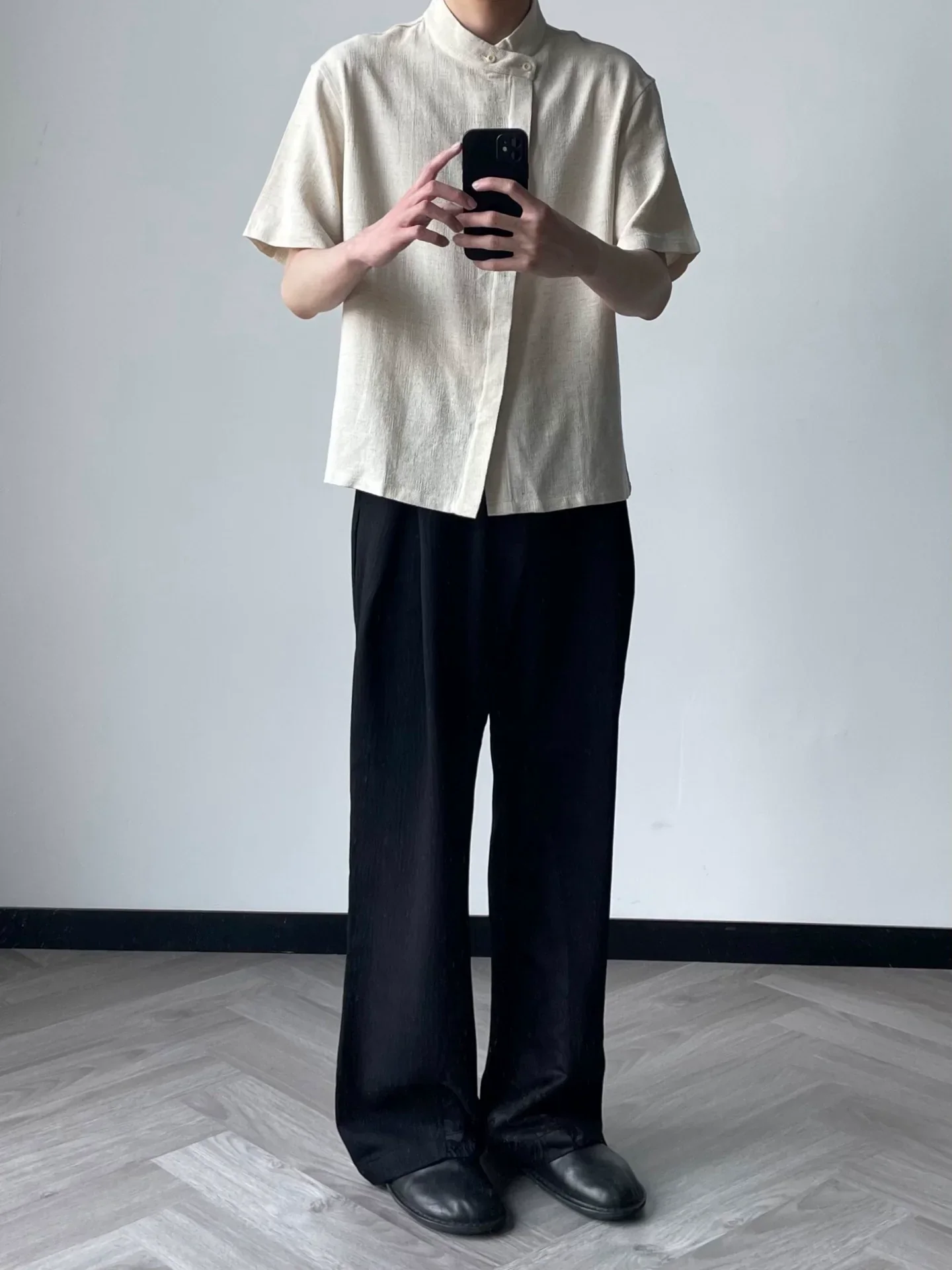 Diagonal Placket Linen-Blend Shirt - Image 4