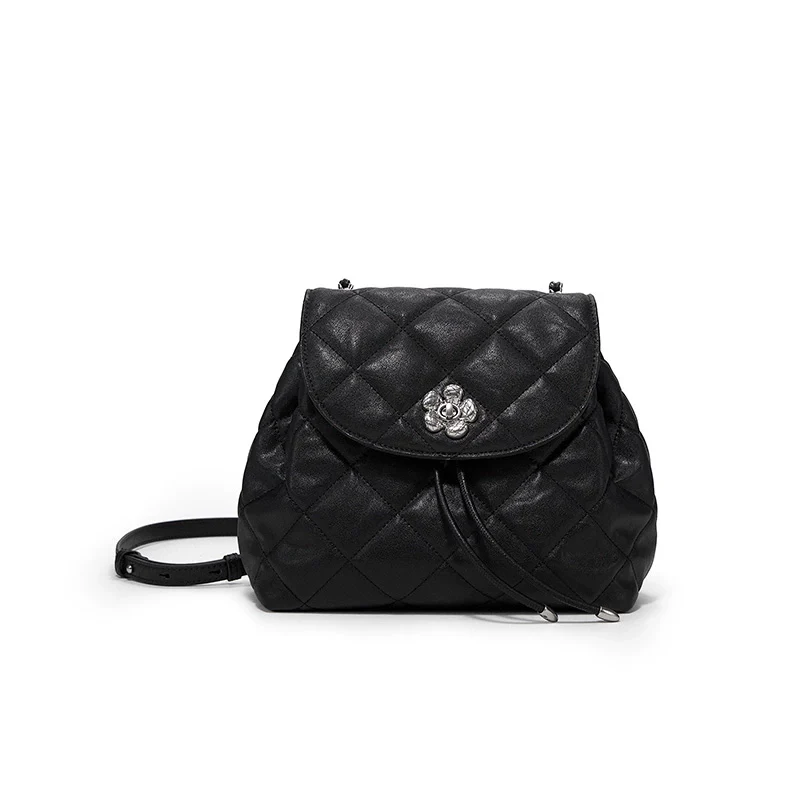Diamond-Quilted Mini Backpack