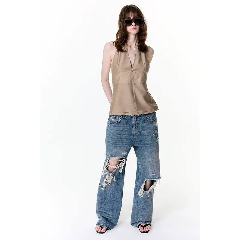 Distressed Blue Denim Jeans - Image 2