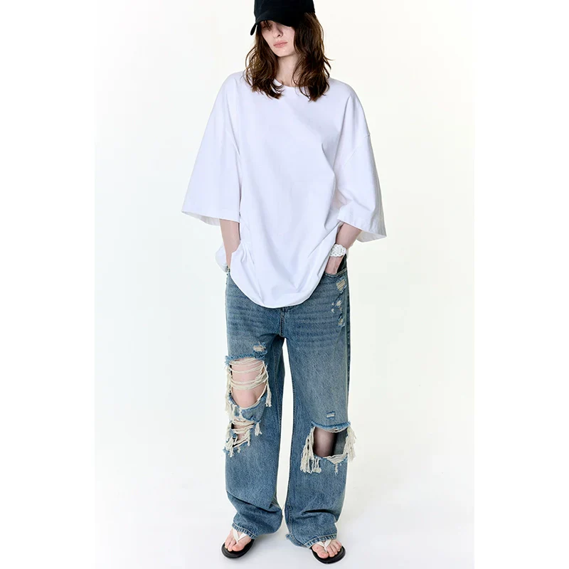 Distressed Blue Denim Jeans - Image 3