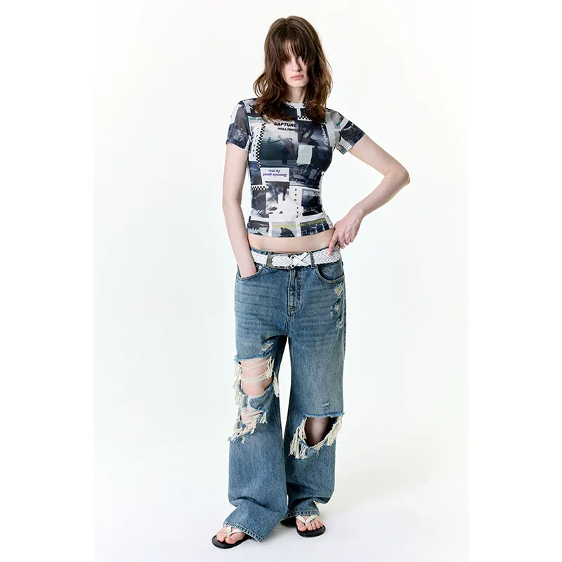 Distressed Blue Denim Jeans - Image 5