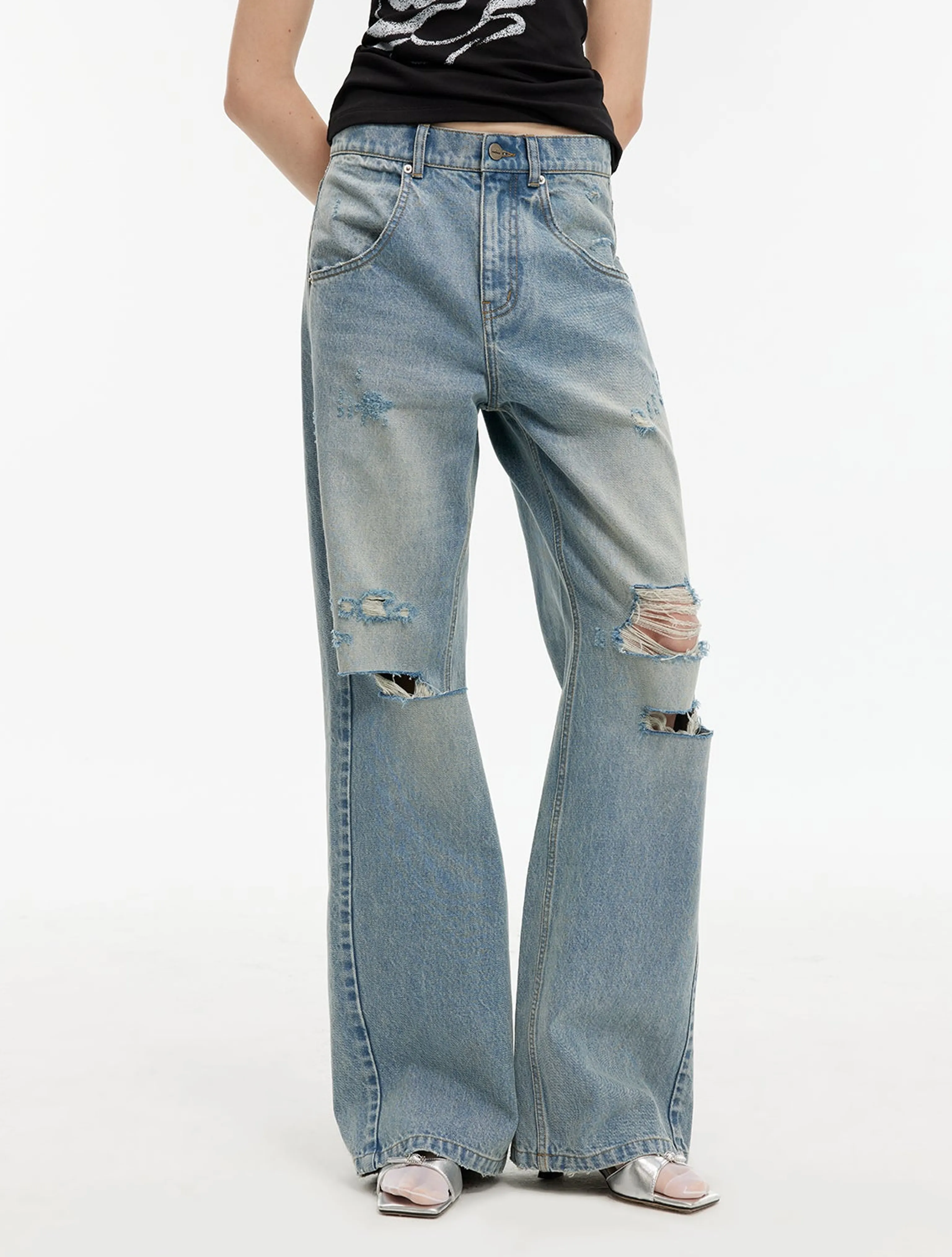 Distressed Denim Jeans - Image 7