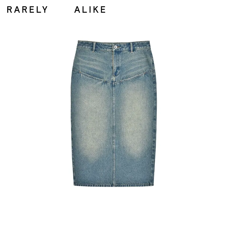 Distressed Denim Midi Skirt - Image 6