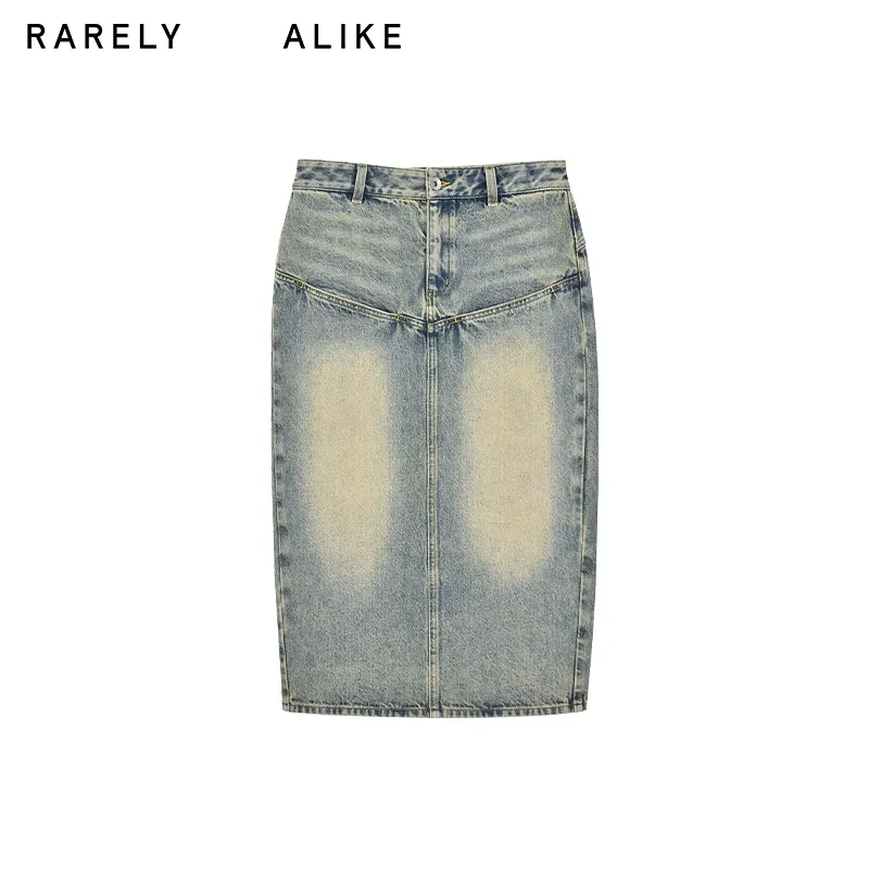 Distressed Denim Midi Skirt - Image 7