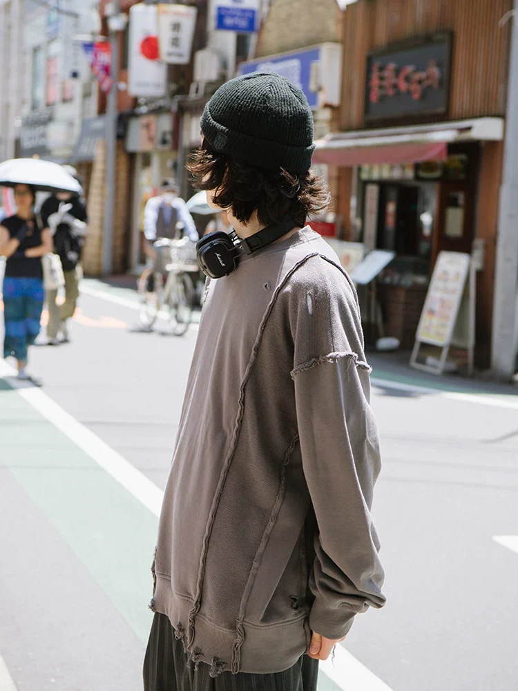 Distressed Grey Crewneck Sweatshirt