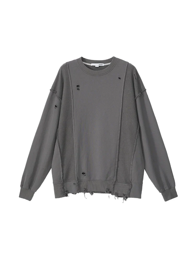 Distressed Grey Crewneck Sweatshirt - Image 4