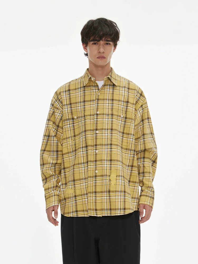Distressed Plaid Patch Pocket Shirt - Image 2