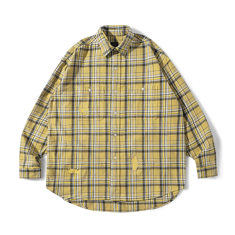 Distressed Plaid Patch Pocket Shirt - Image 6