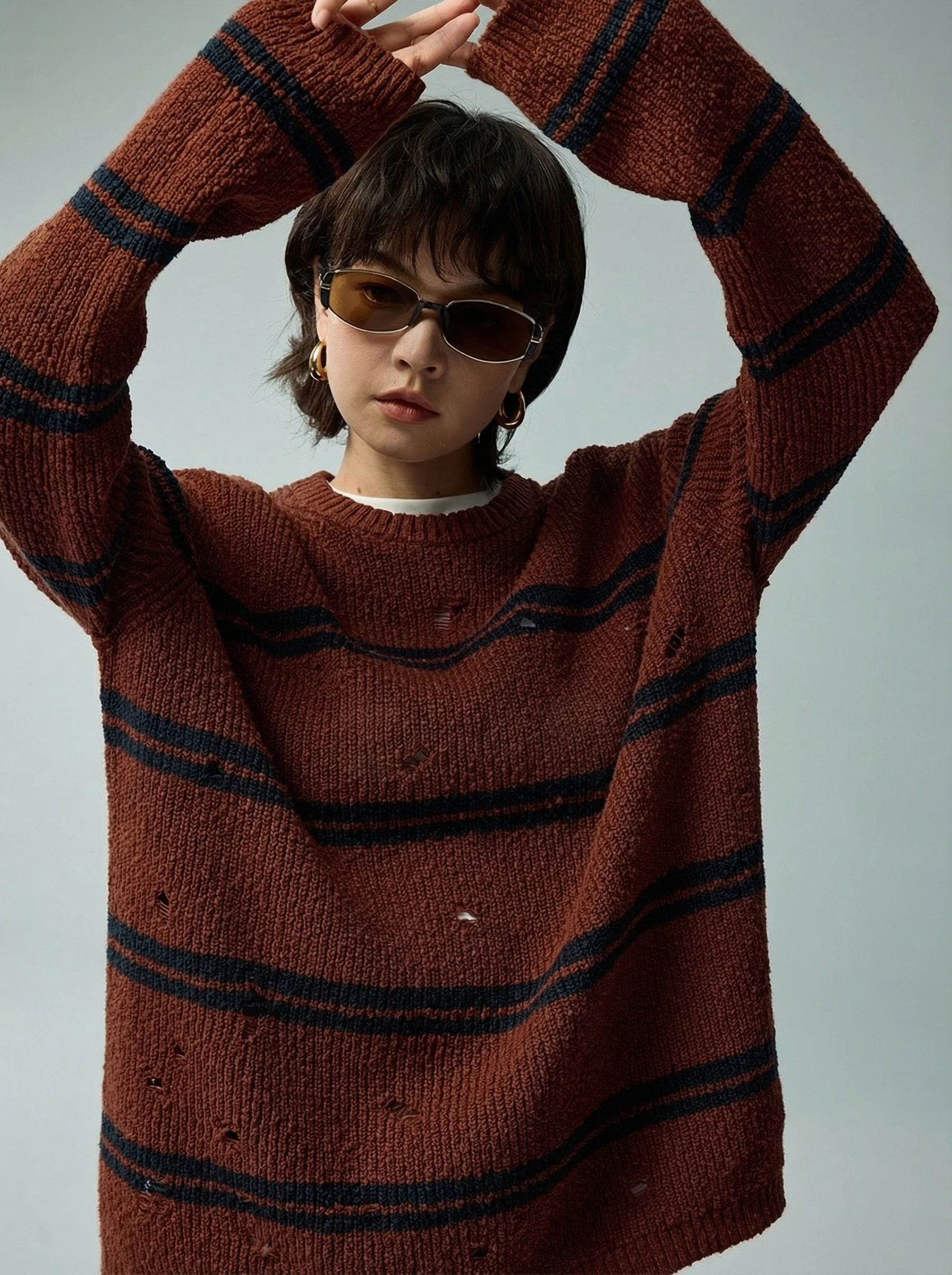 Distressed Stripe Sweater - Image 4