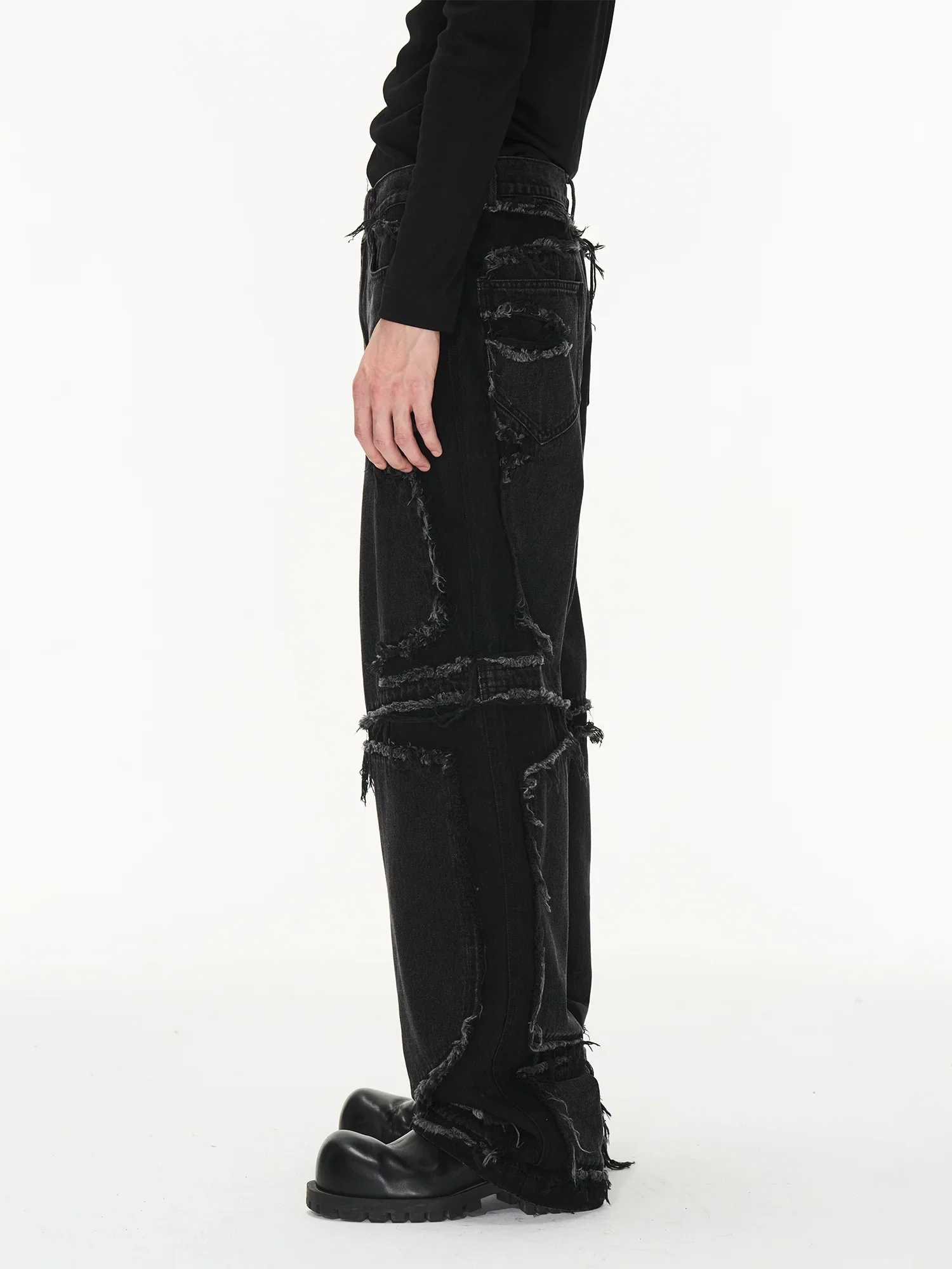 Distressed Wide-Leg Denim Trousers - Image 2