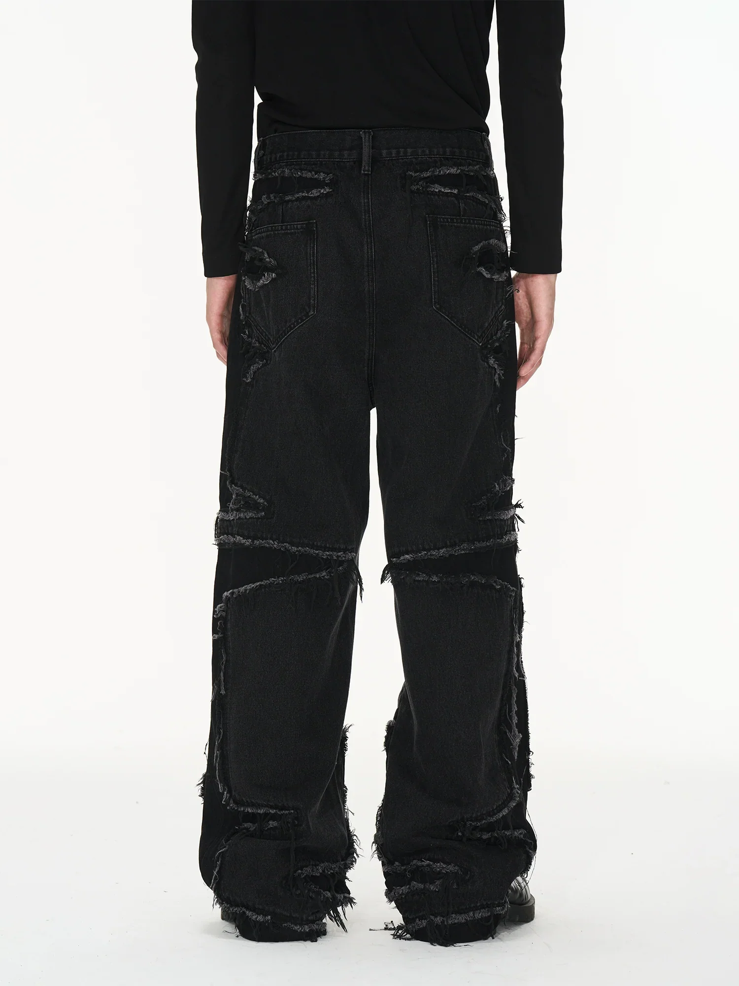 Distressed Wide-Leg Denim Trousers - Image 3