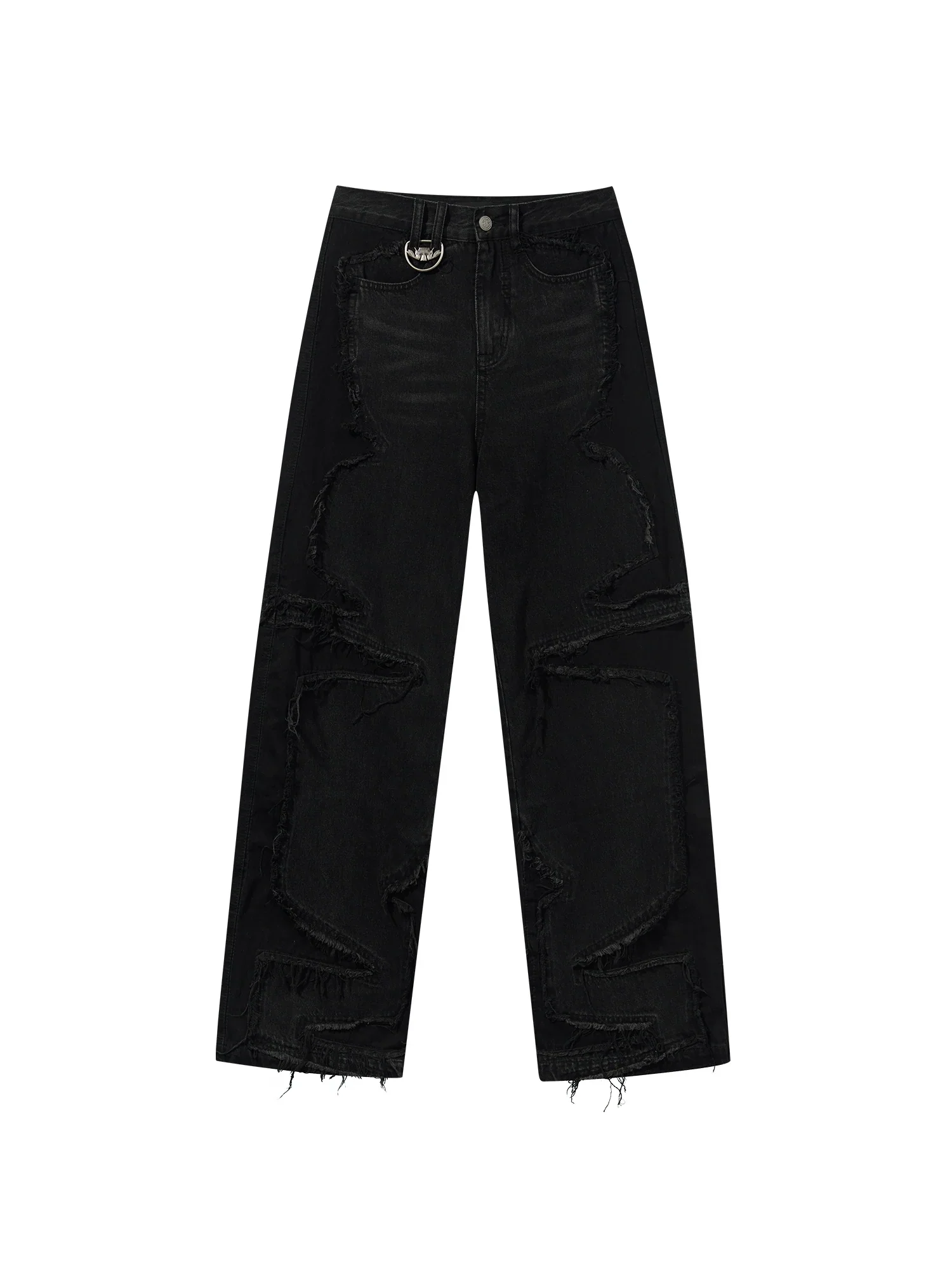 Distressed Wide-Leg Denim Trousers - Image 4