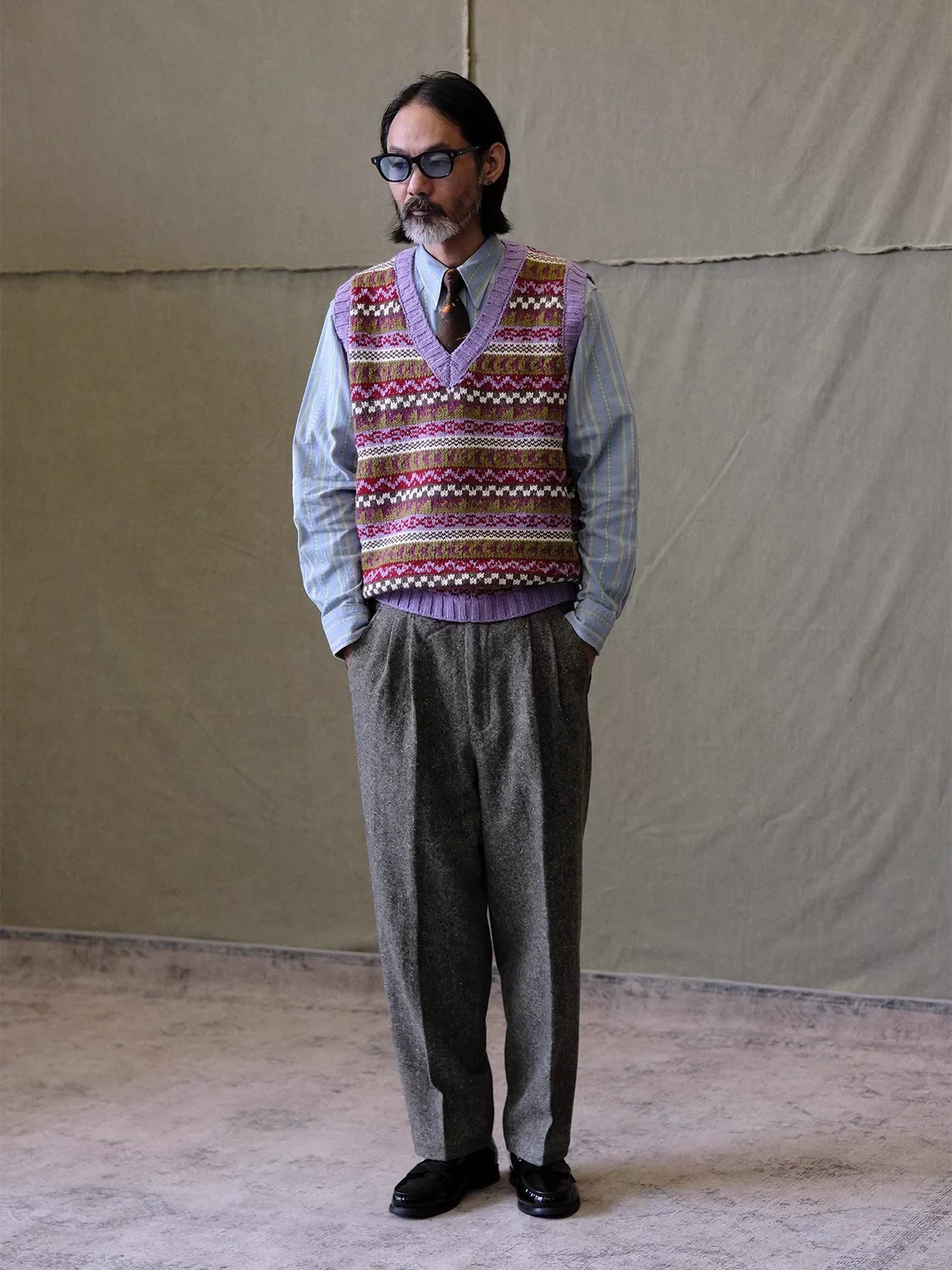 Donegal Tweed Pleated Trousers - Image 3