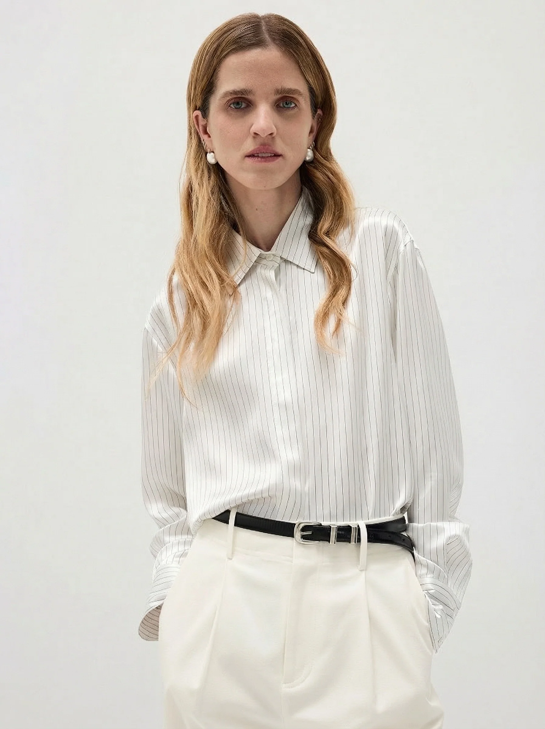 Doreen Silk Striped Shirt
