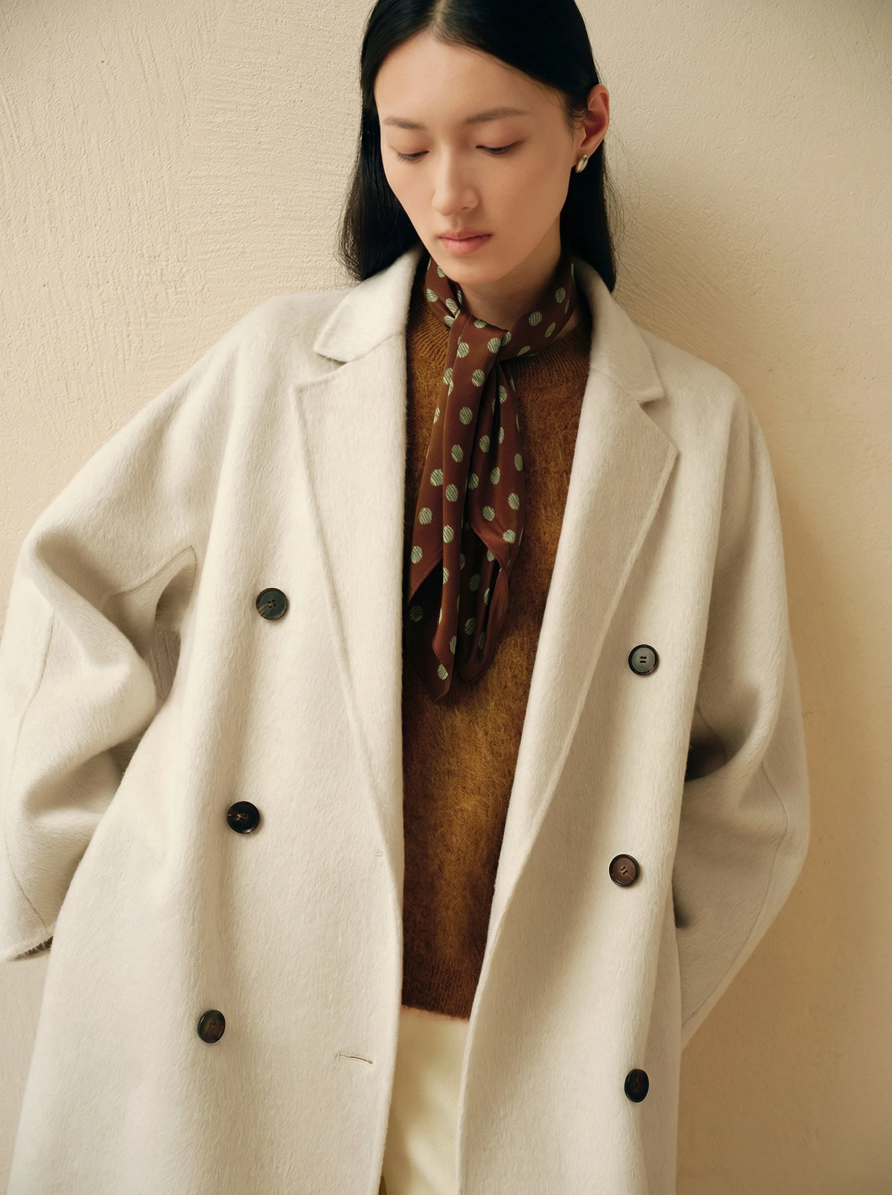 Double-Breasted Camel Wool Belted Coat - Image 6