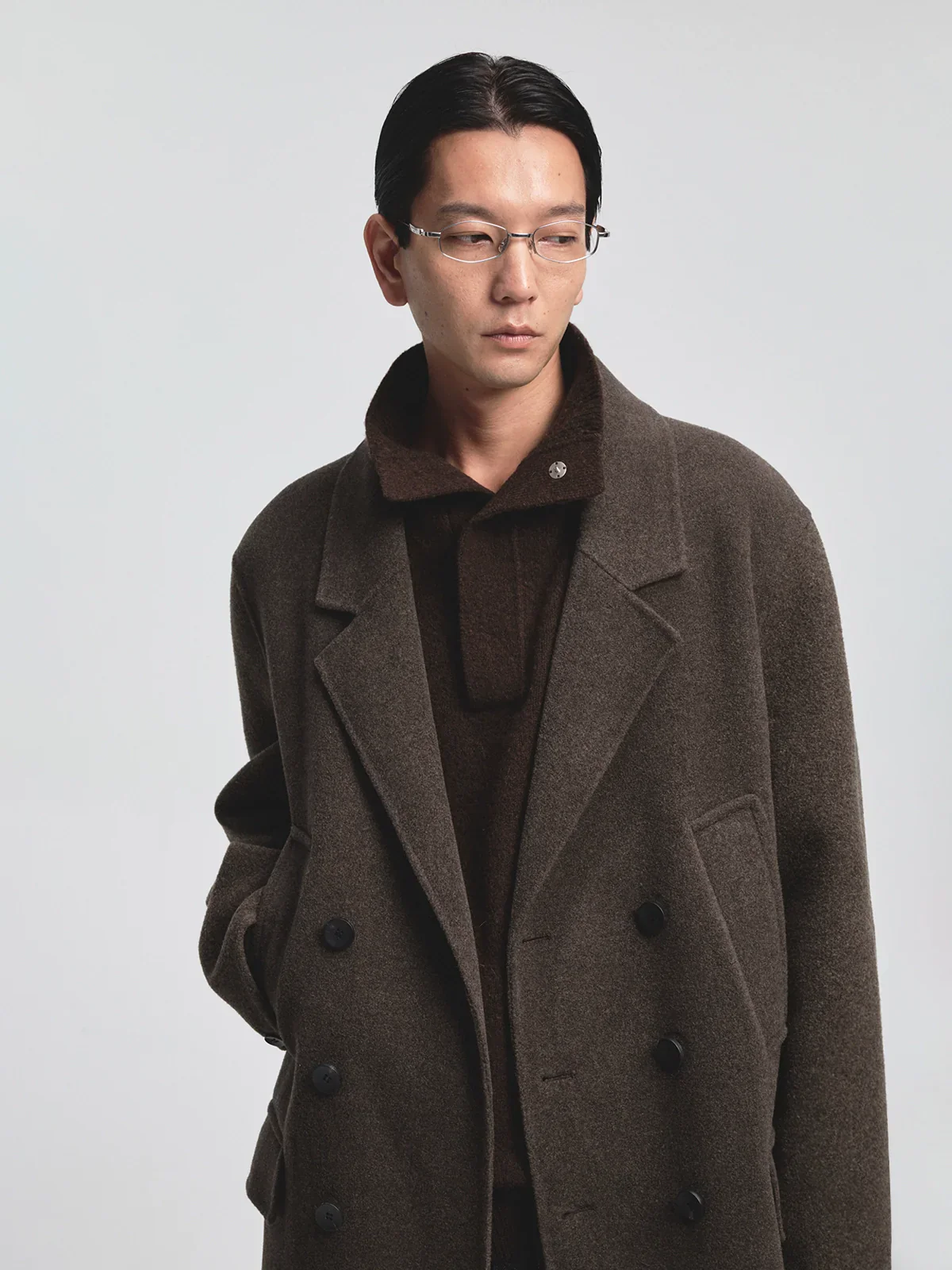 Double-Breasted Cashmere Wool Overcoat - Image 5
