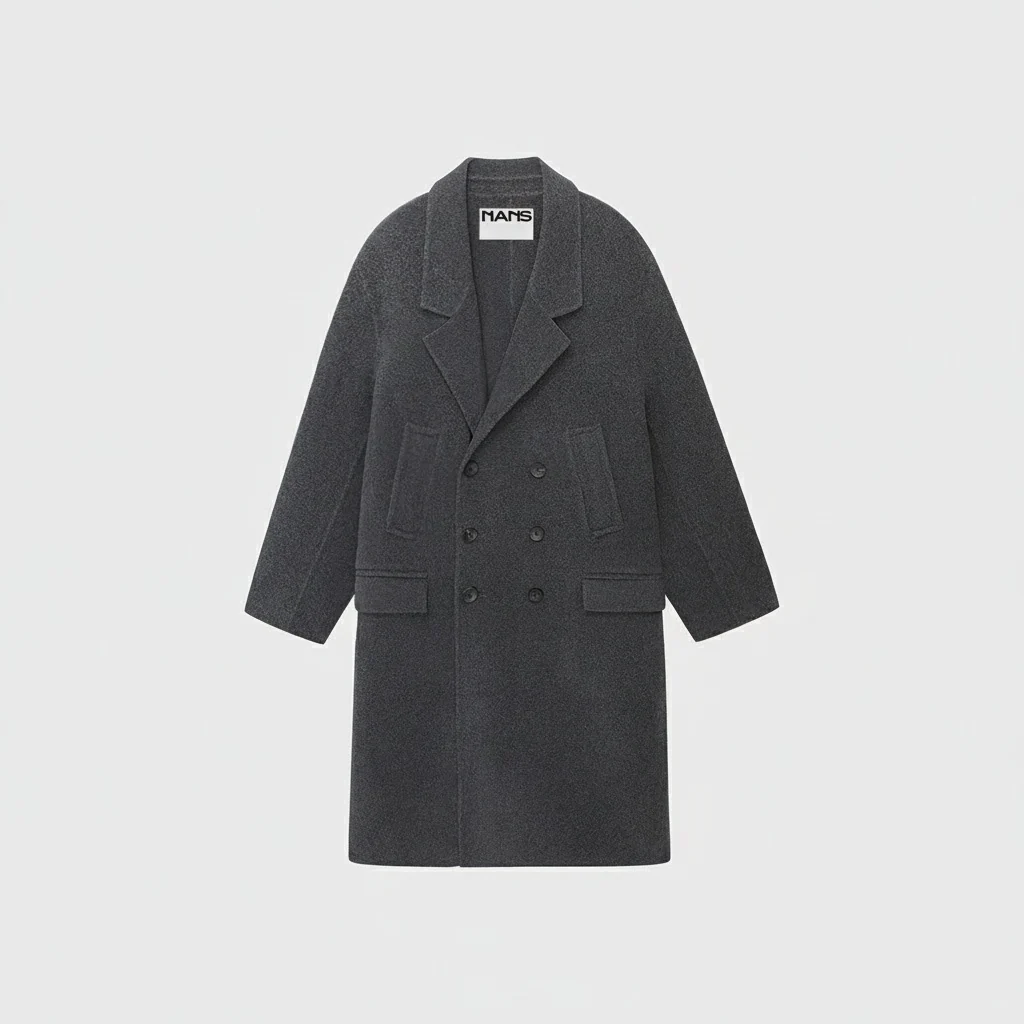 Double-Breasted Cashmere Wool Overcoat - Image 7