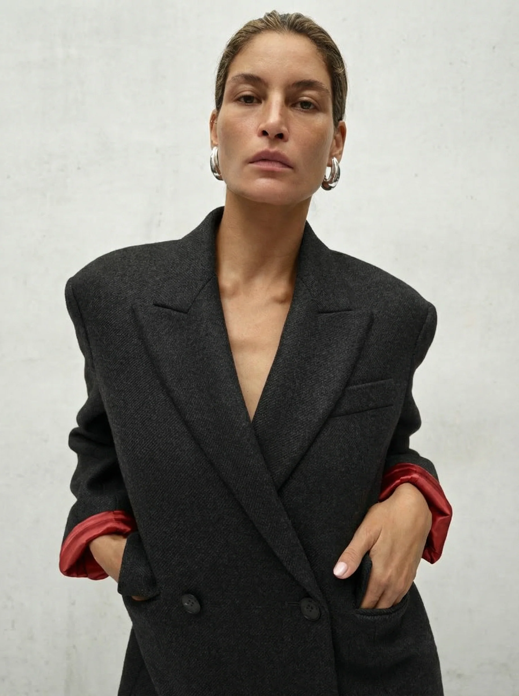 Double-Breasted Long Coat - Image 2