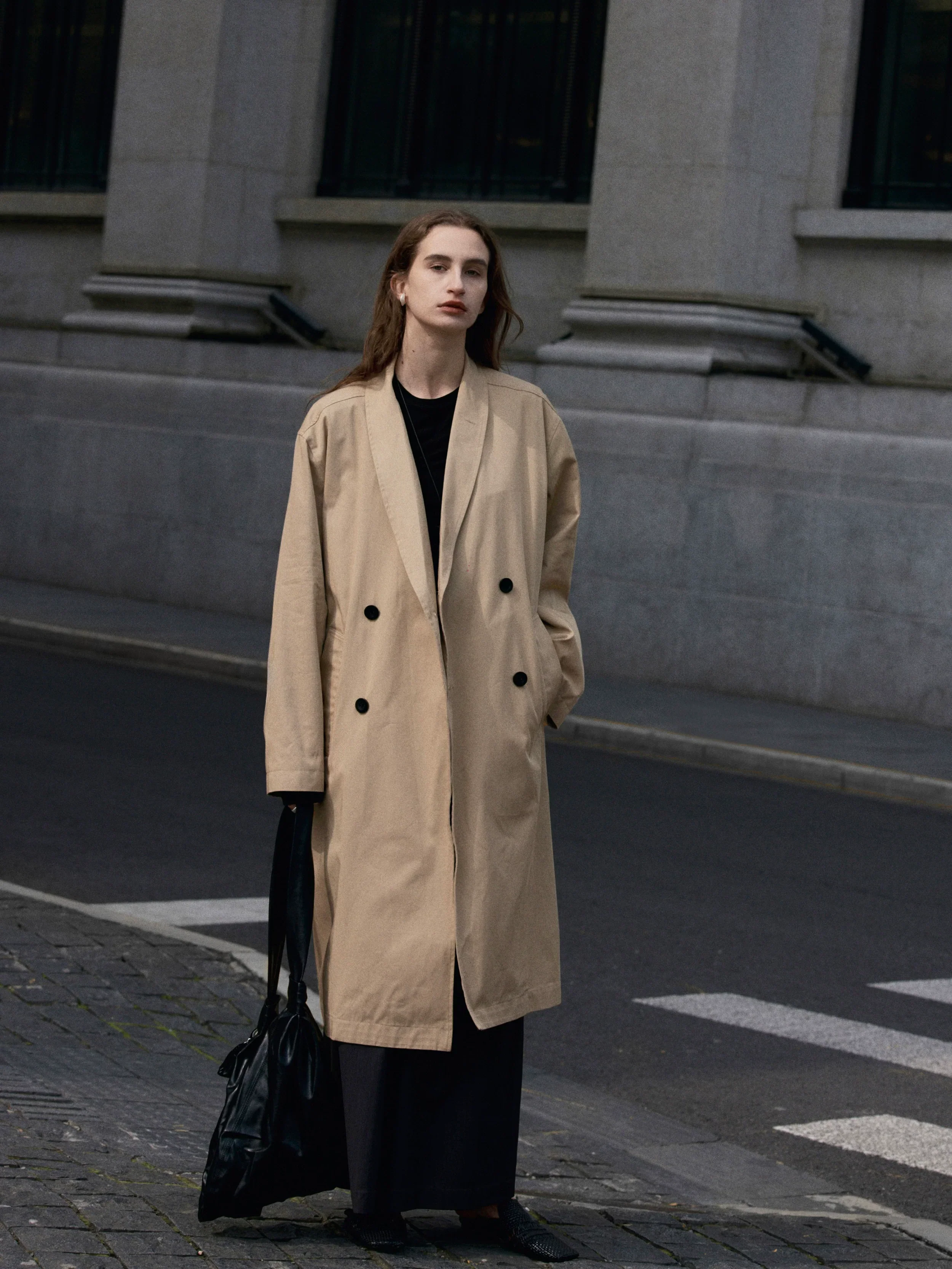Double-Breasted Long Coat - Image 2