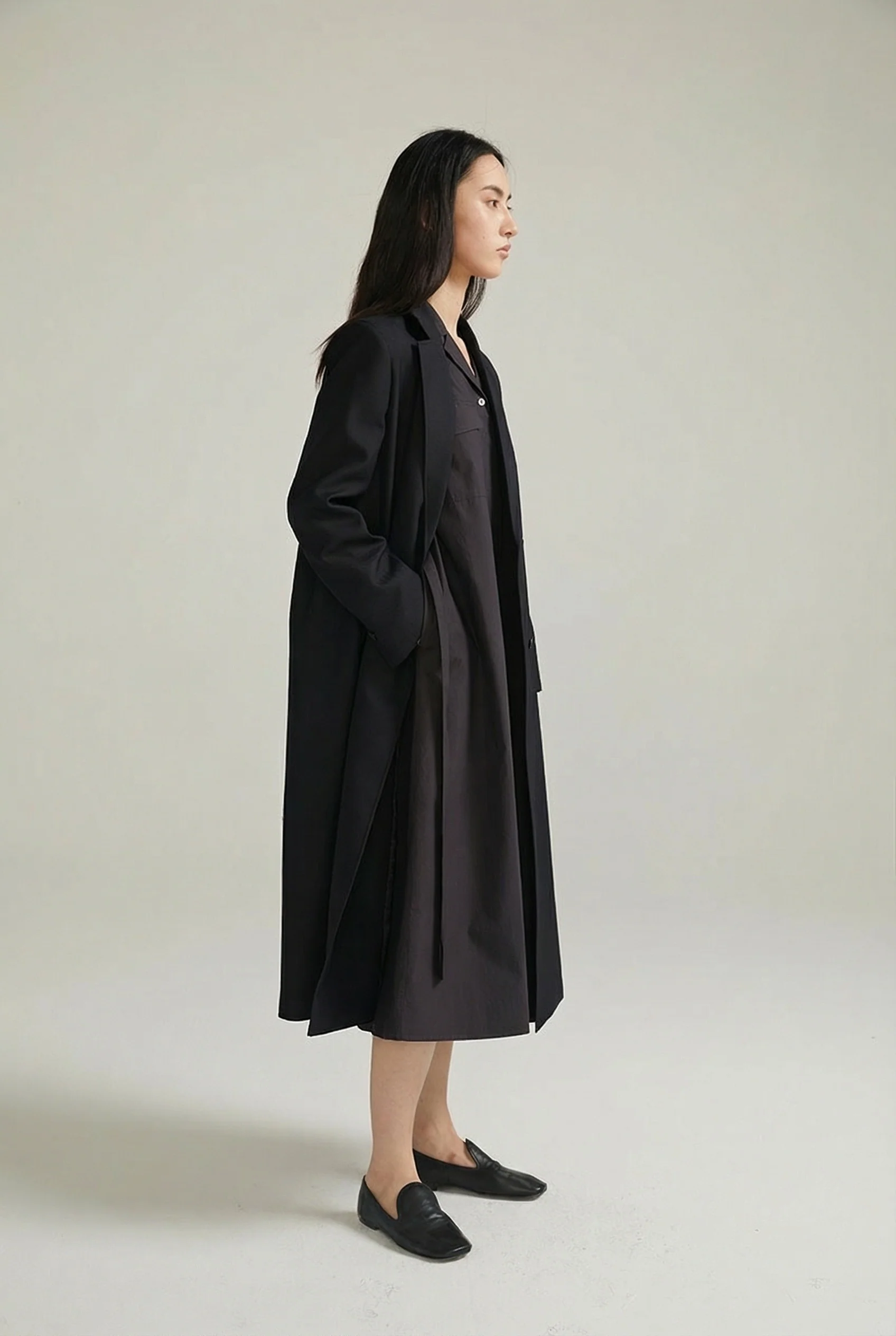 Double-Breasted Long Coat - Image 2