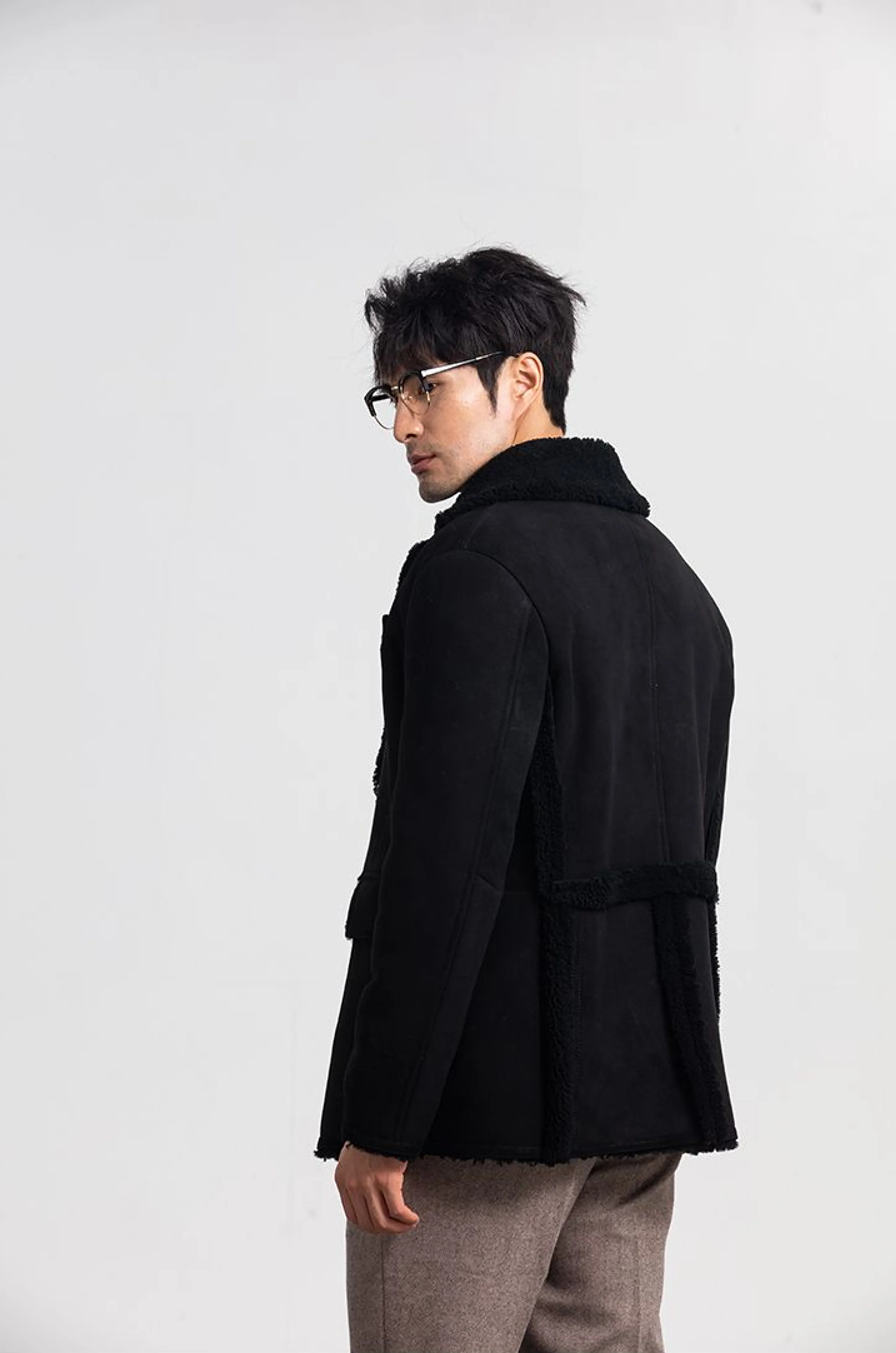 Double-Breasted Merino Shearling Coat - Image 5
