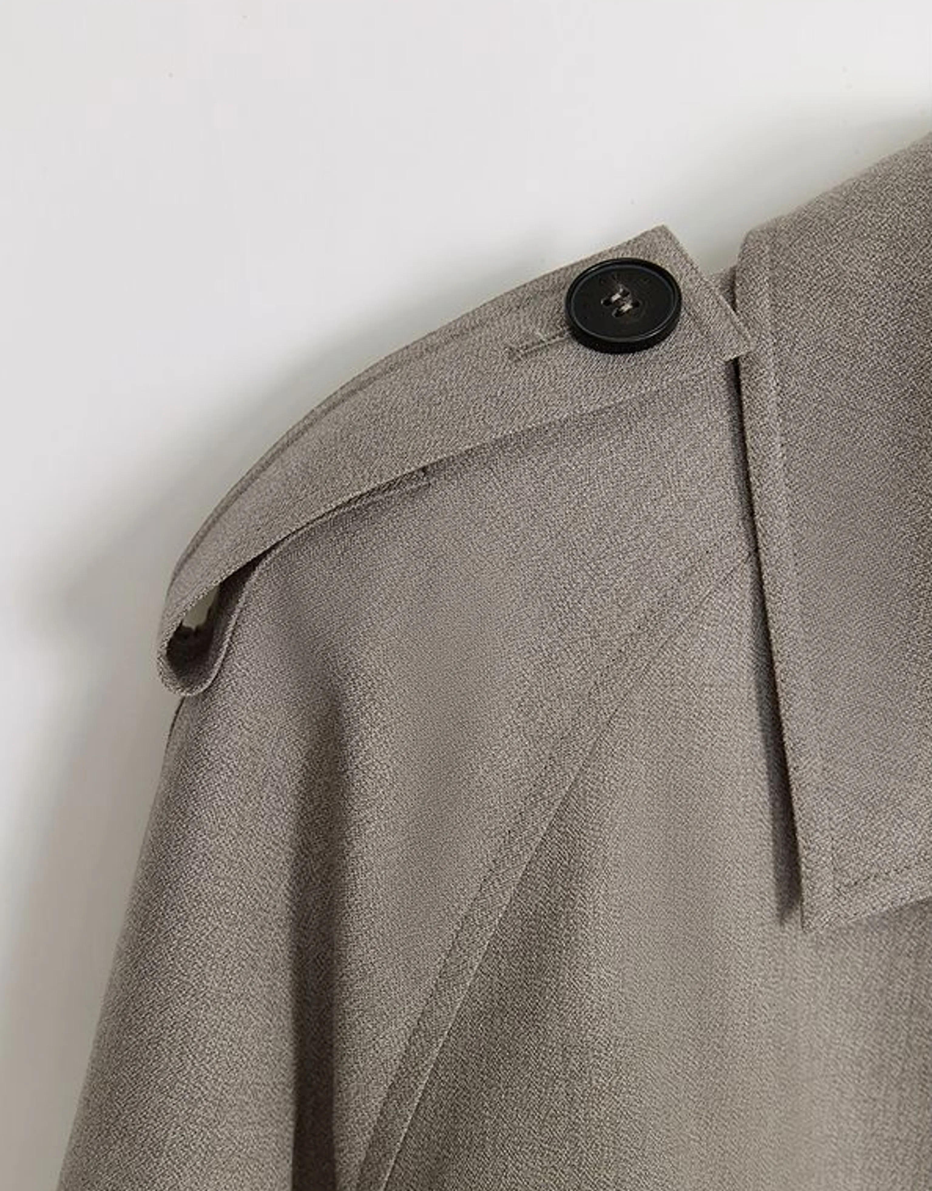 Double-Breasted Merino Wool Trench Coat - Image 3