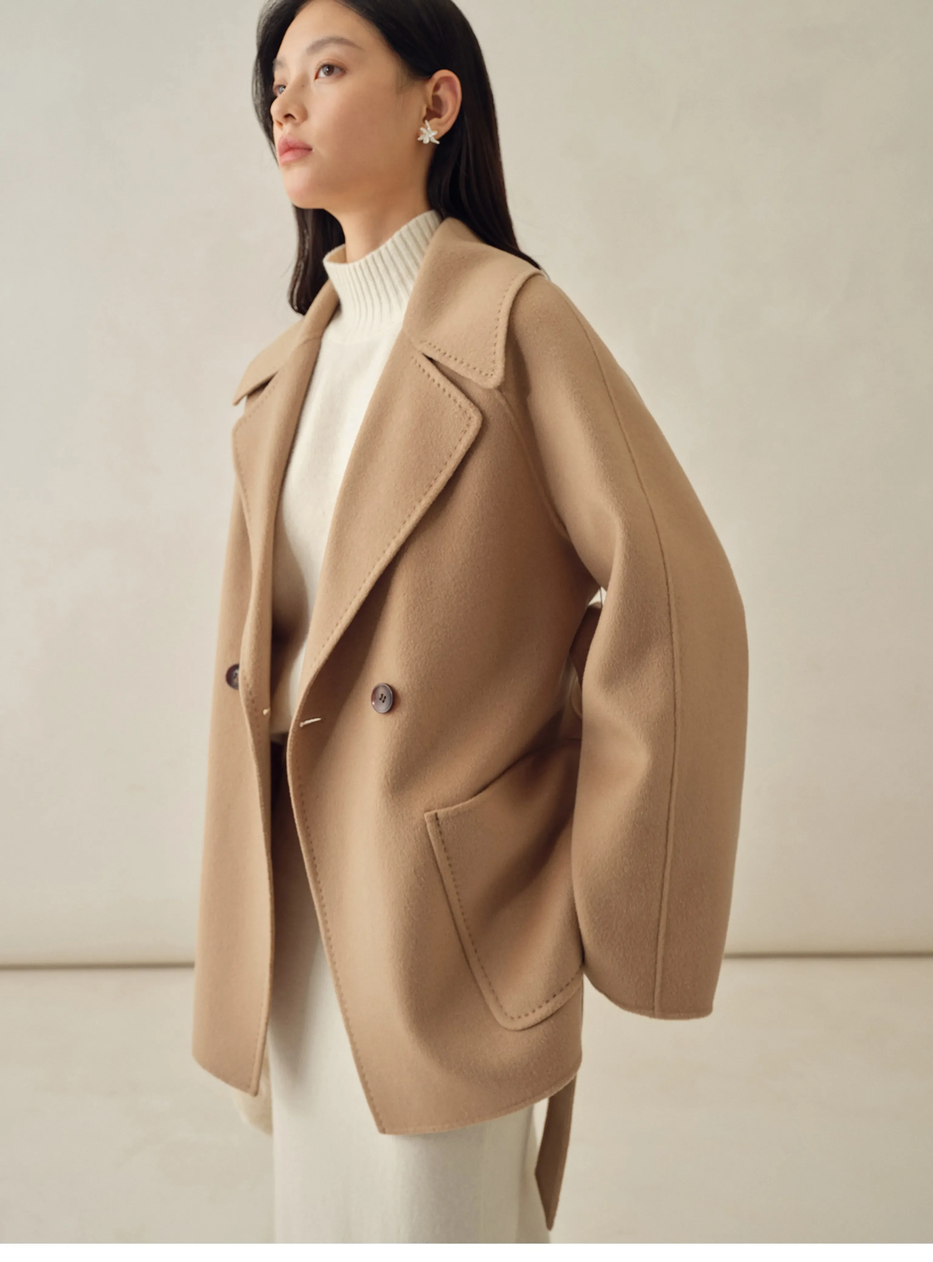 Double-Breasted Notch-Lapel Cashmere Coat - Image 3