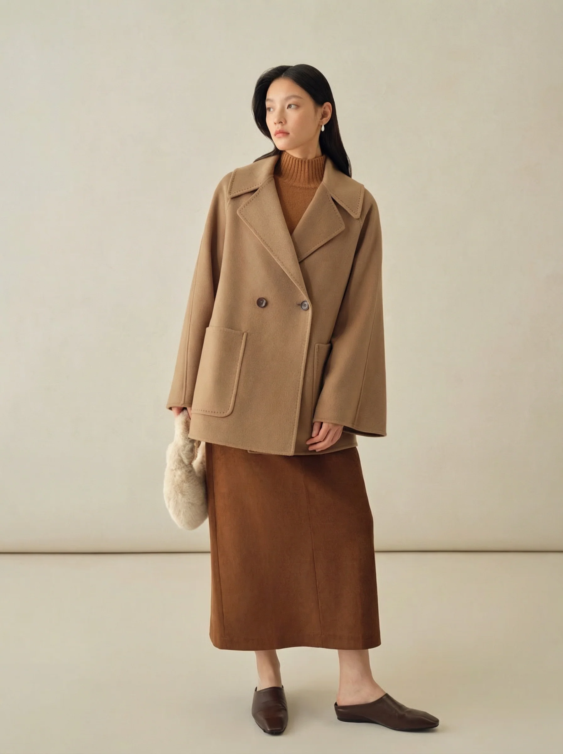 Double-Breasted Notch-Lapel Cashmere Coat - Image 8