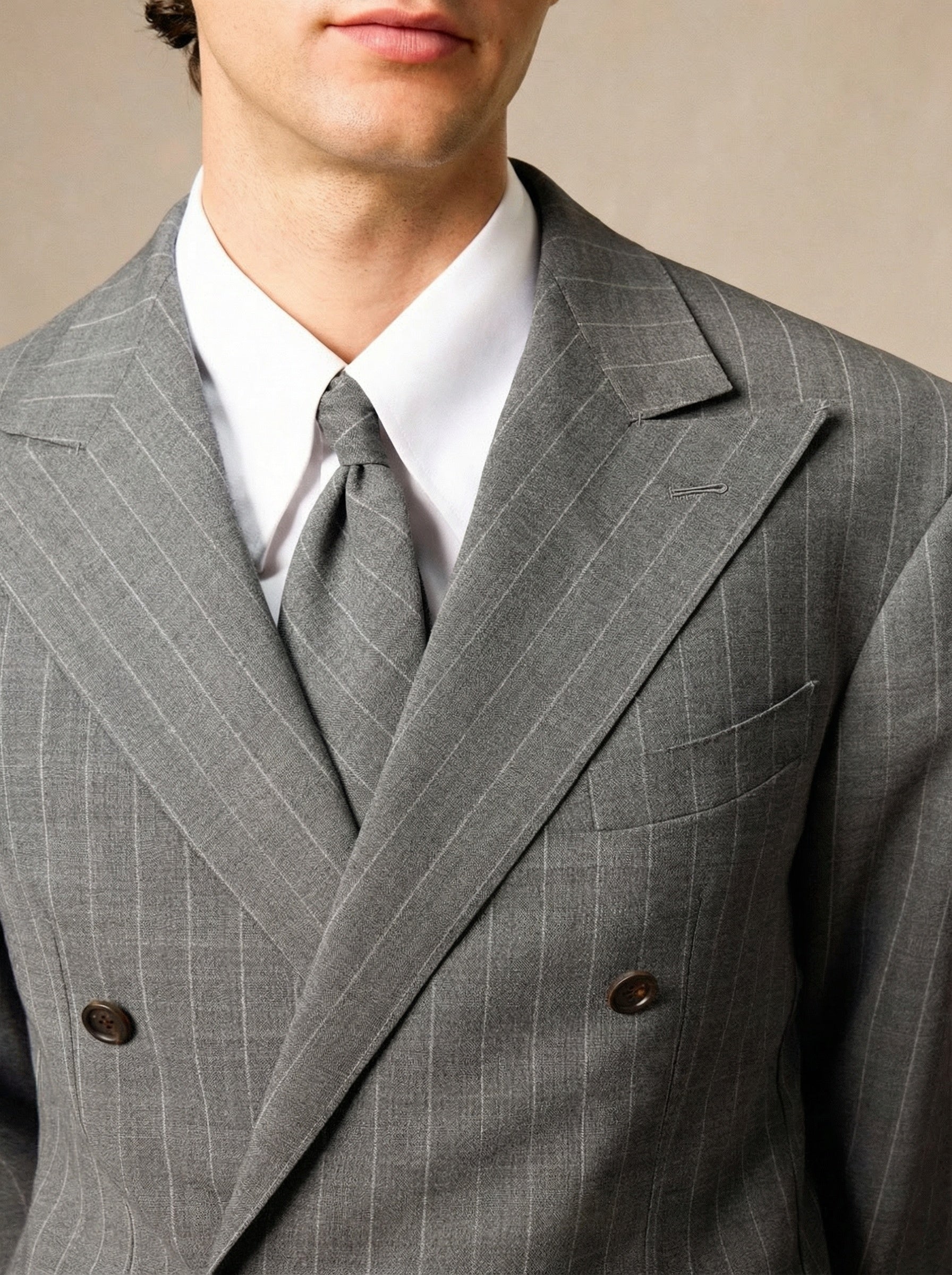 Double-Breasted Pinstripe Suit - Image 6
