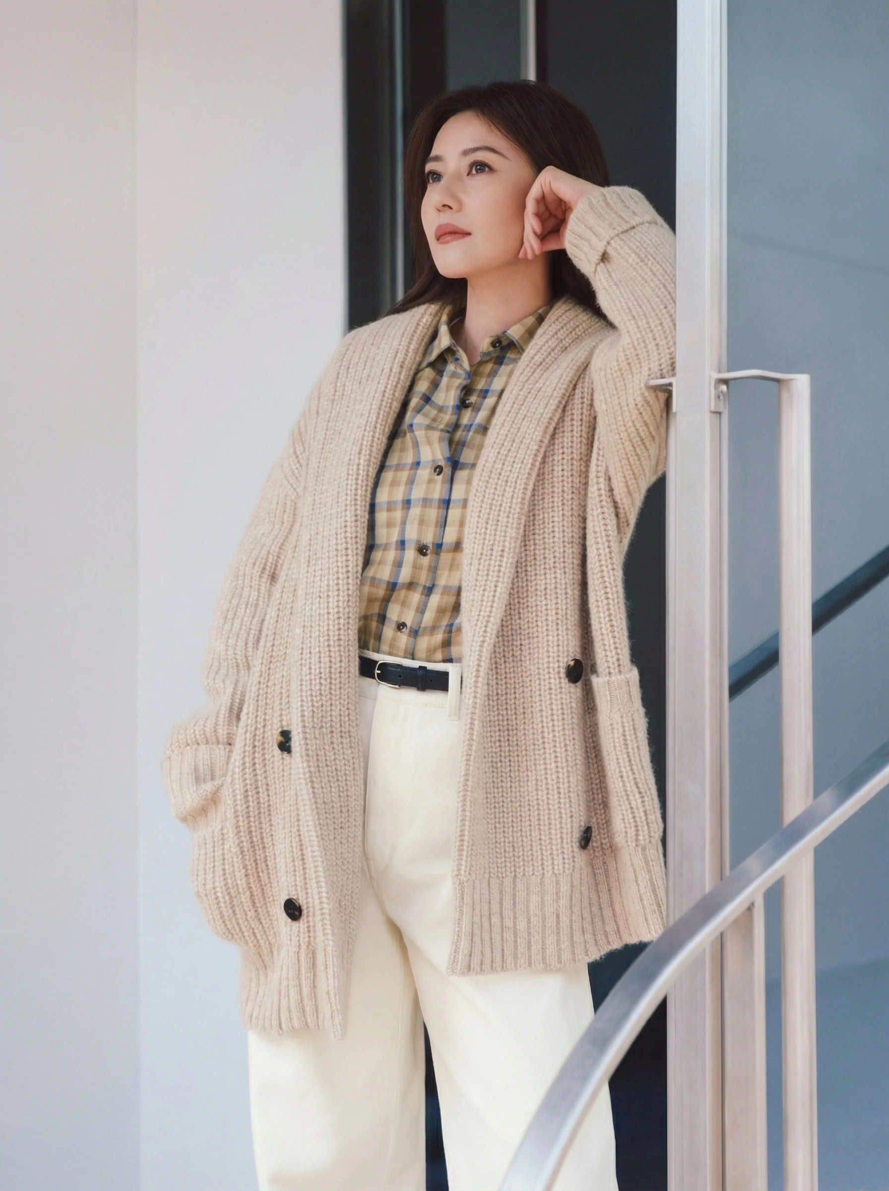 Double-Breasted Shawl Cardigan