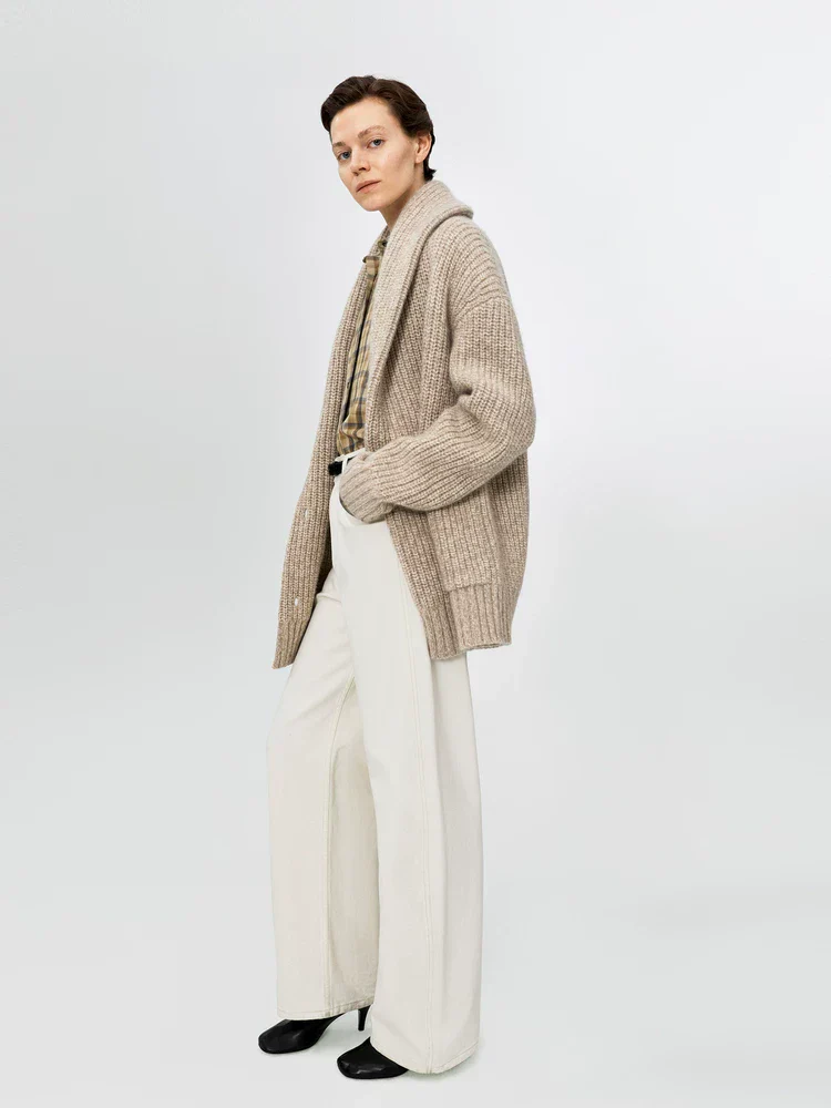 Double-Breasted Shawl Cardigan - Image 2