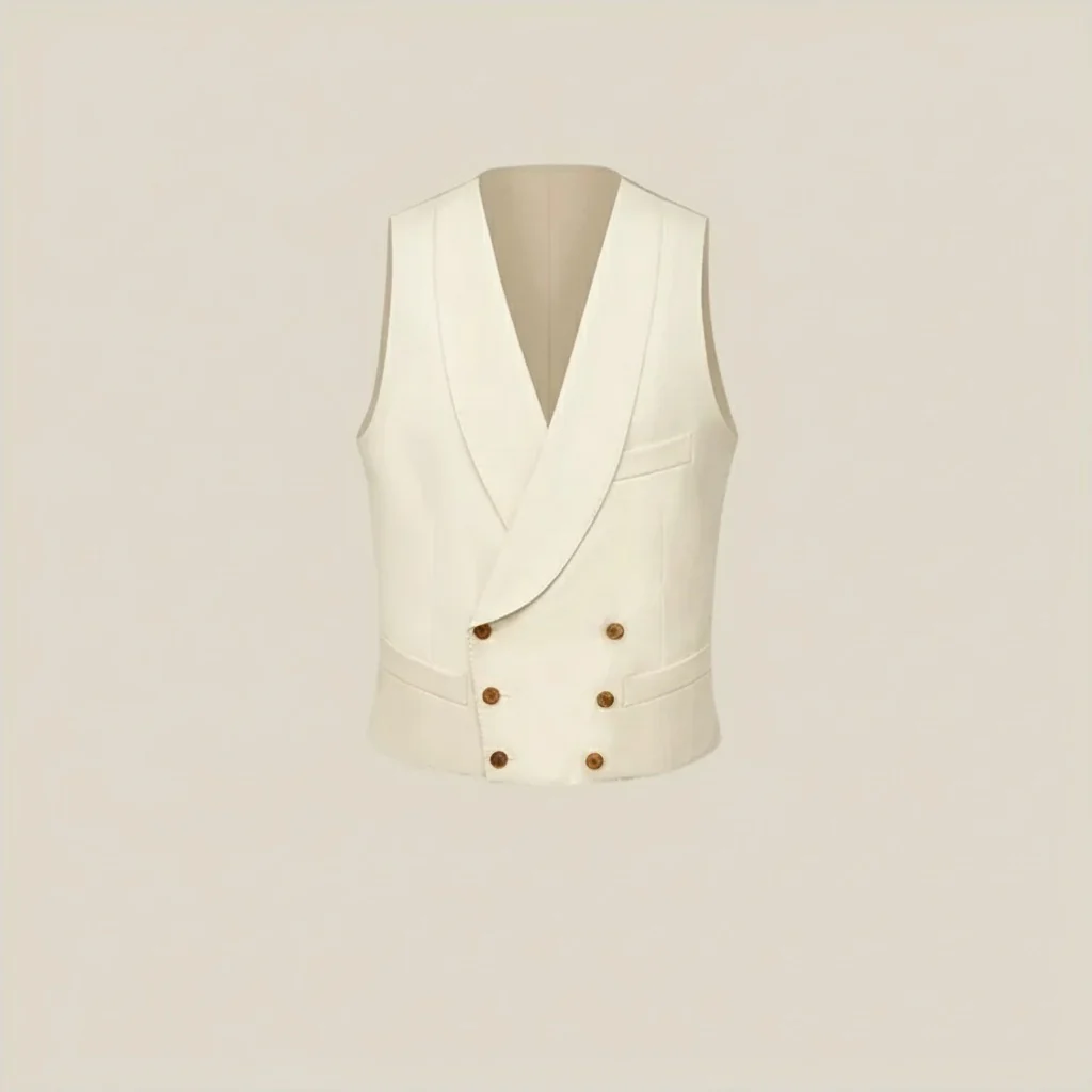 Double-Breasted Shawl-Collar Vest - Image 3