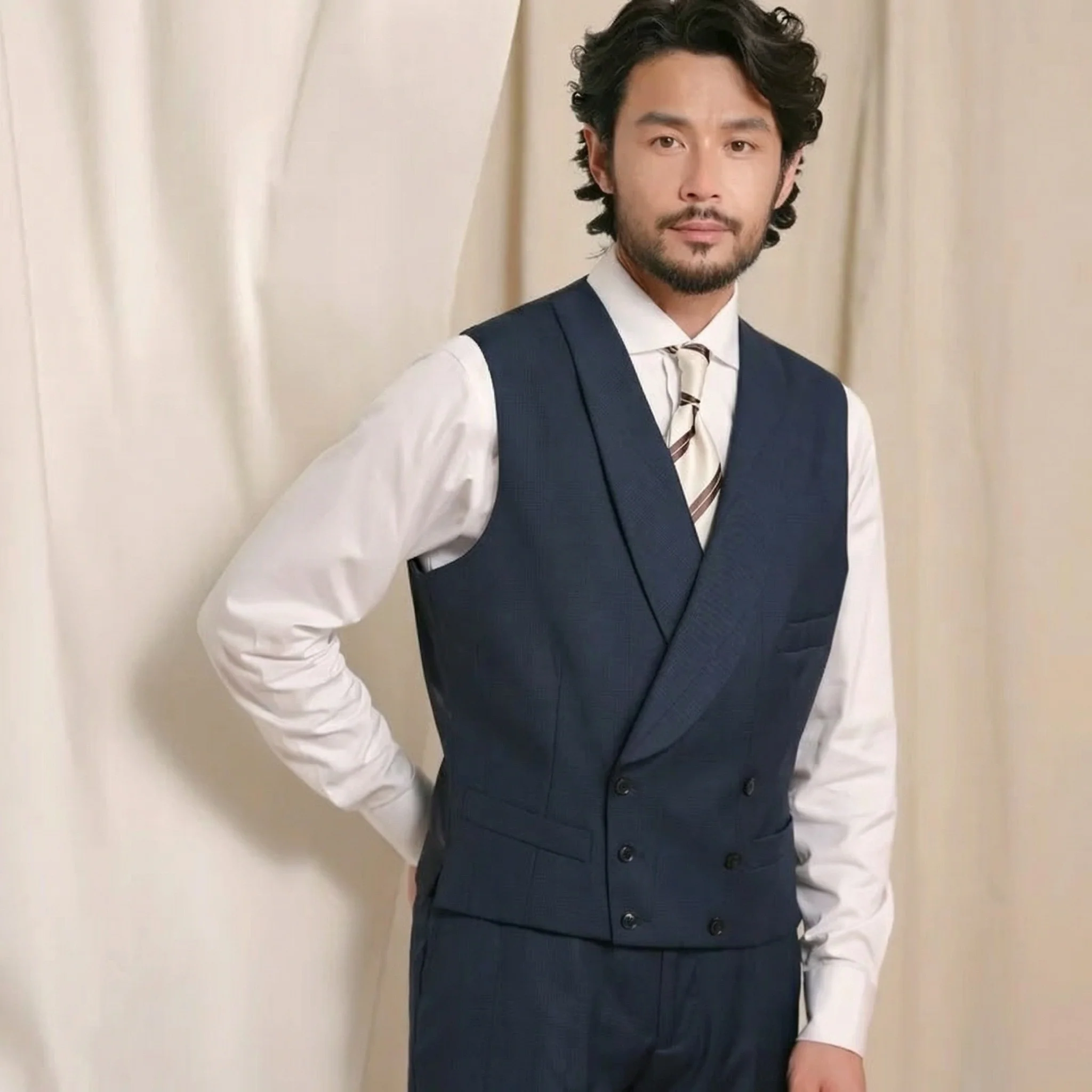 Double-Breasted Shawl-Collar Vest - Image 8