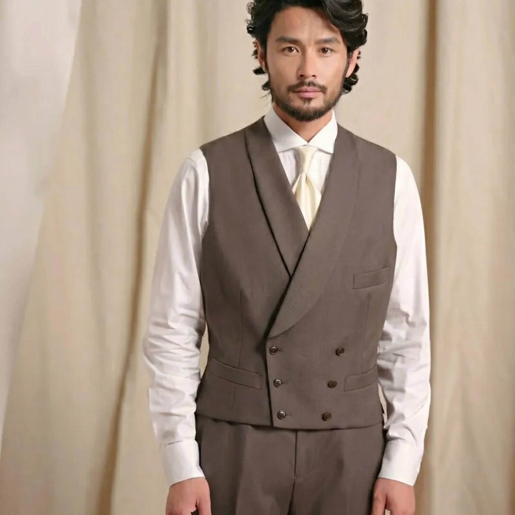Double-Breasted Shawl-Collar Vest - Image 9