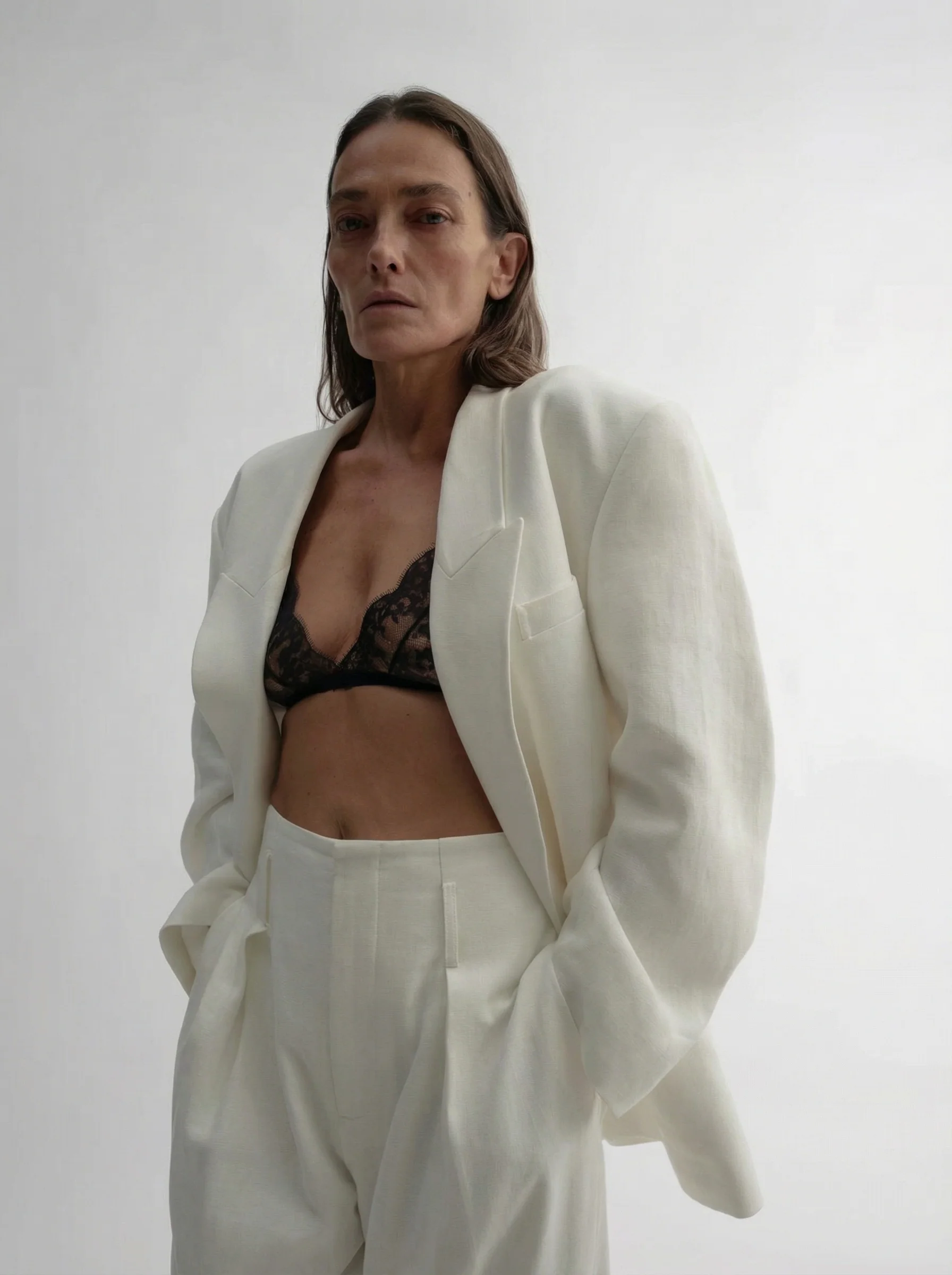 Double-Breasted Textured Blazer
