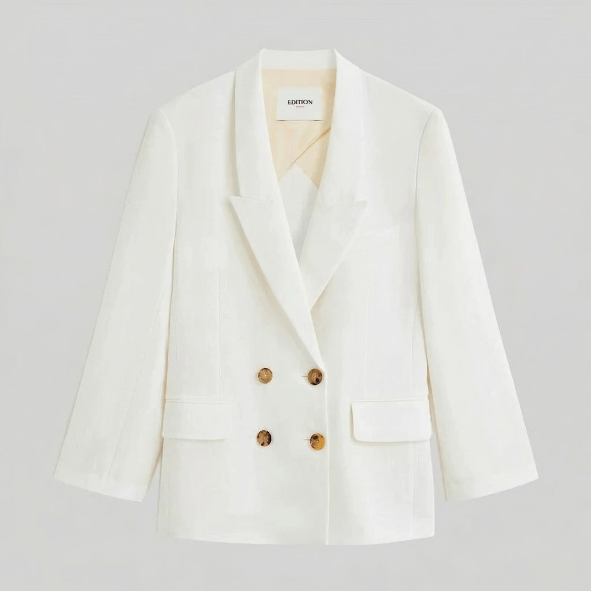 Double-Breasted Textured Blazer - Image 5