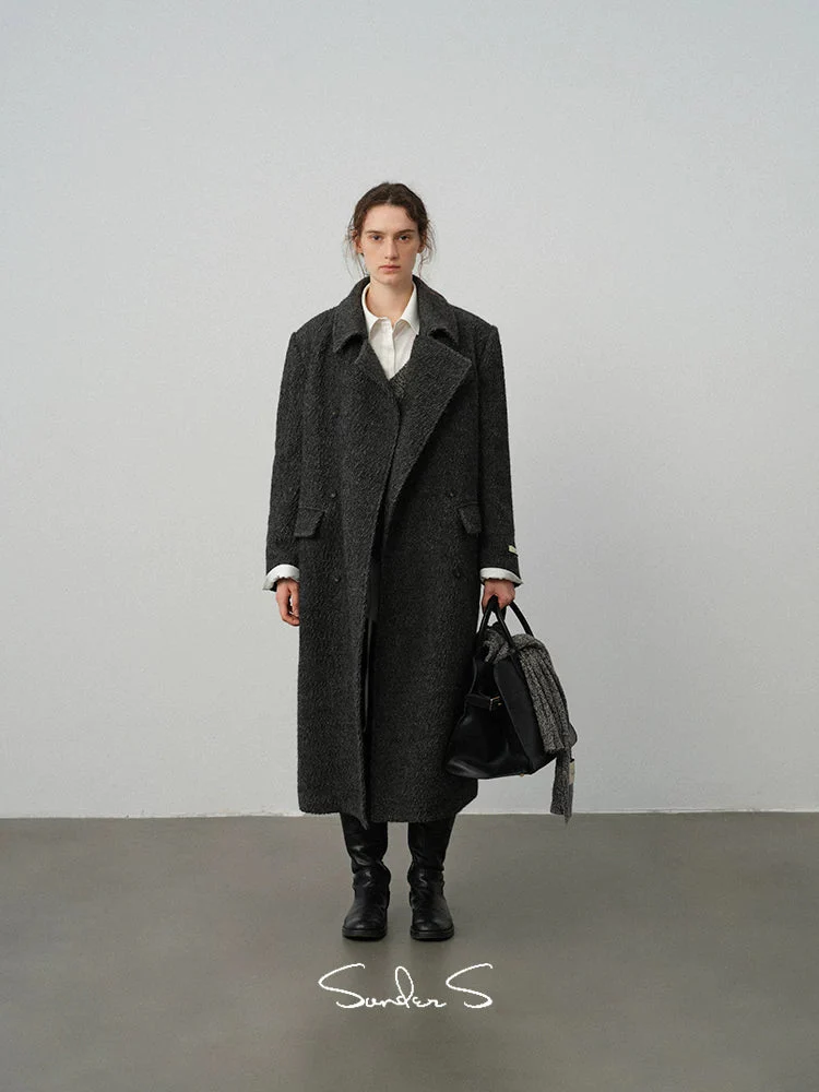 Double-Breasted Textured Wool Overcoat - Image 2