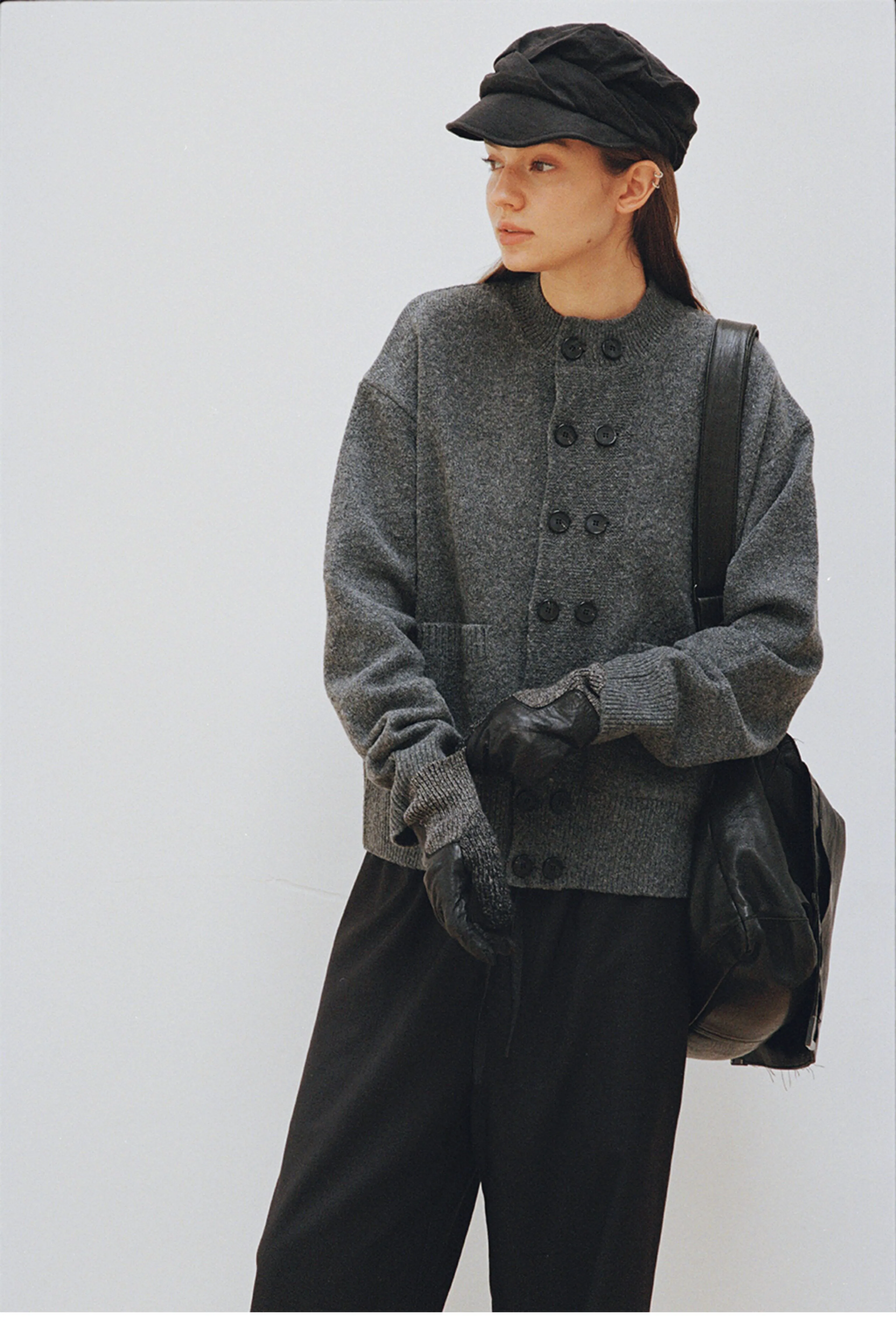 Double-Breasted Wool-Blend Knit Cardigan - Image 7