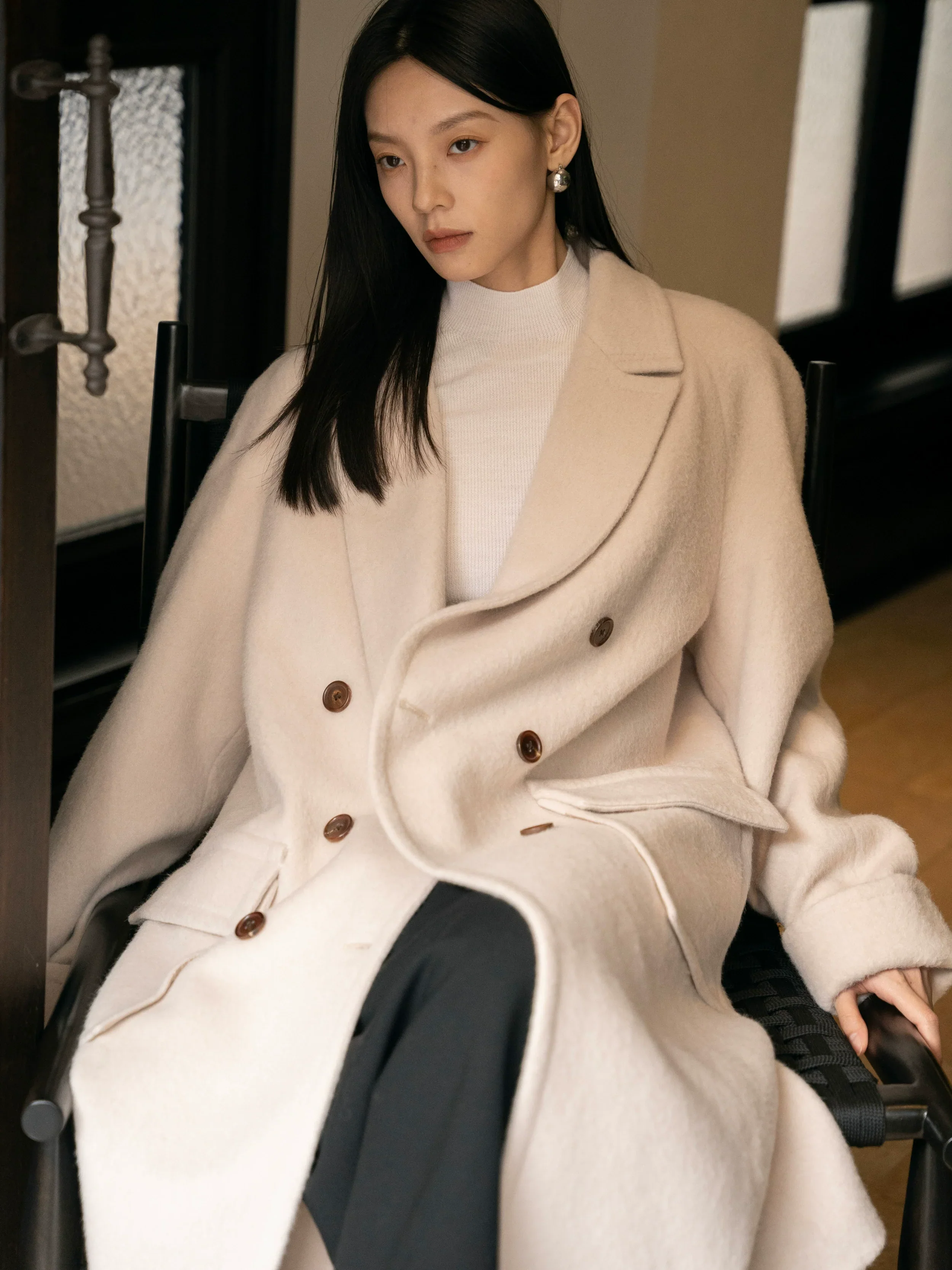 Double-Breasted Wool Coat - Image 2