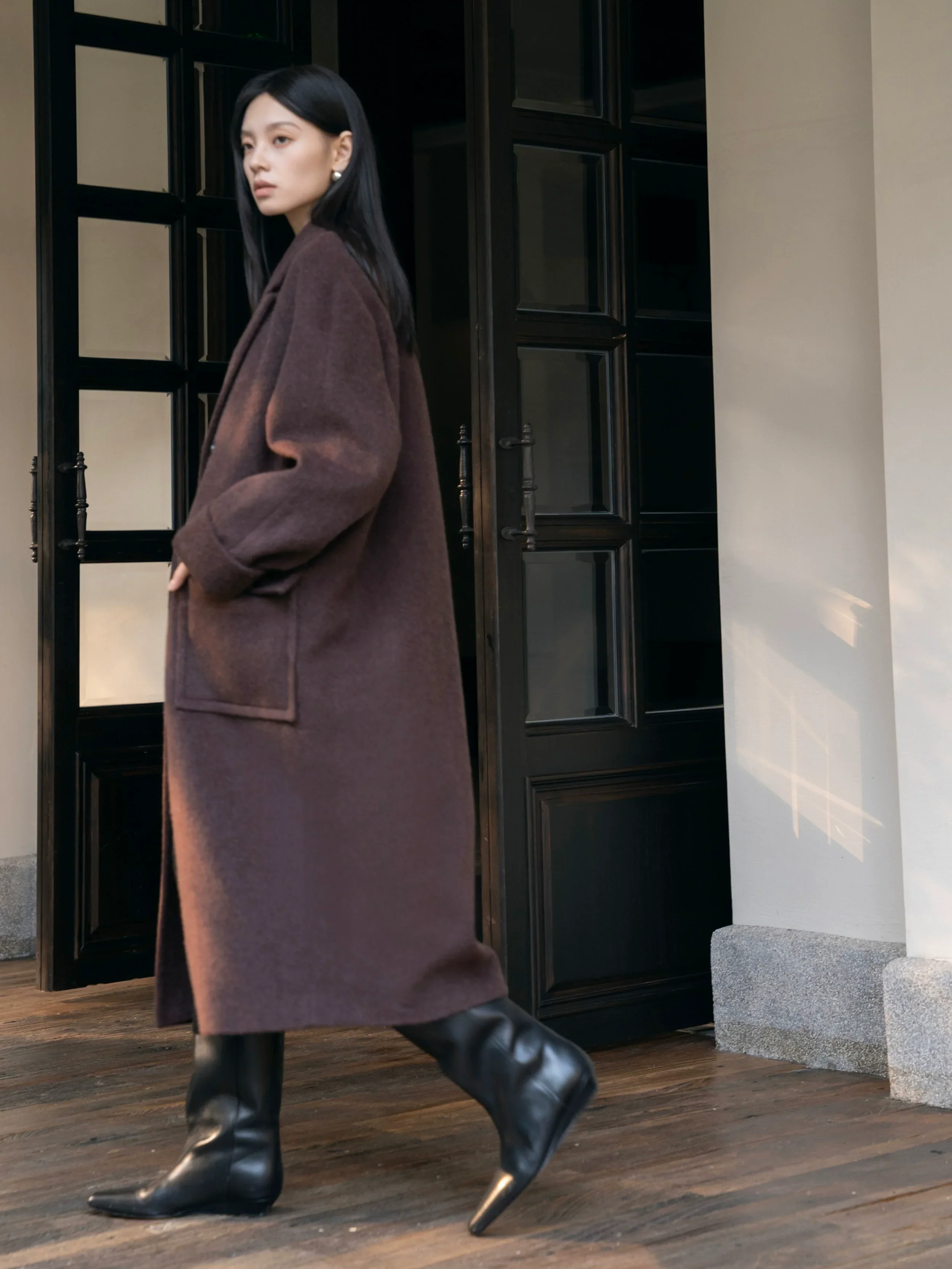 Double-Breasted Wool Coat - Image 3