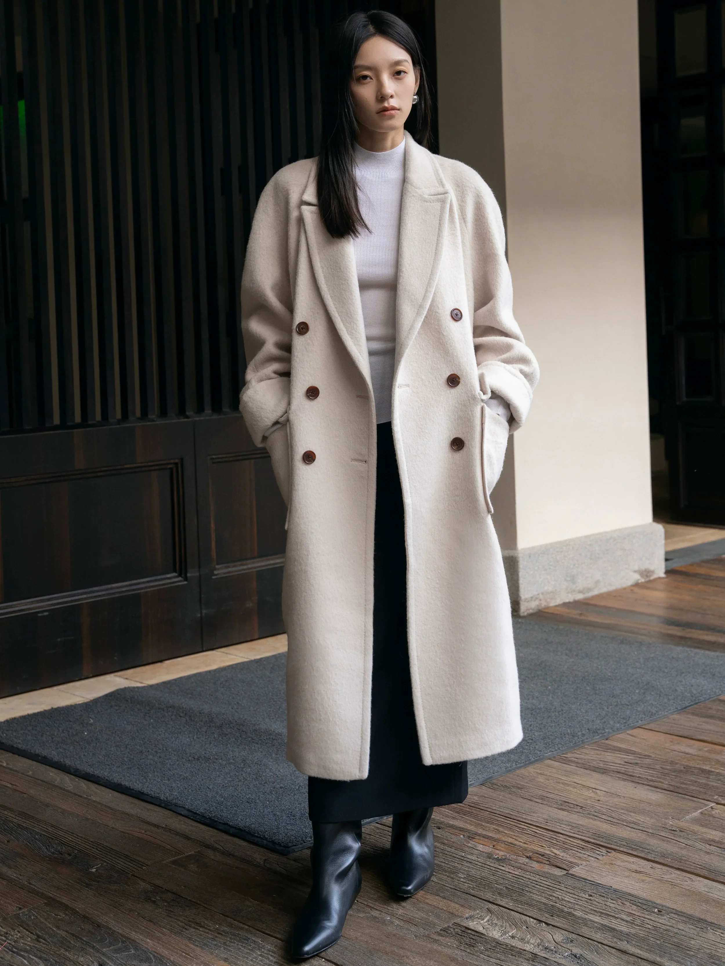 Double-Breasted Wool Coat - Image 4