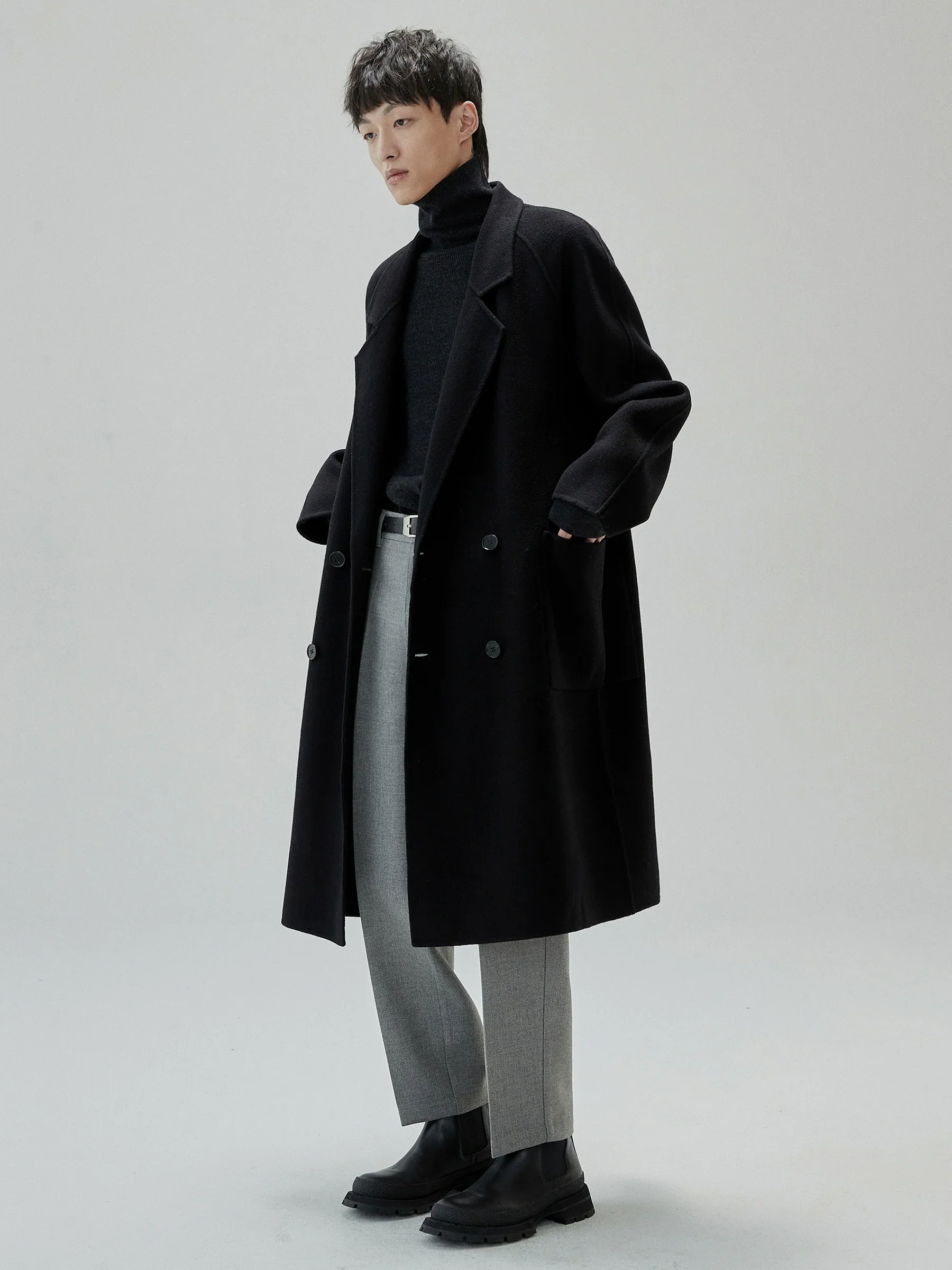 Double-Breasted Wool Coat - Image 3