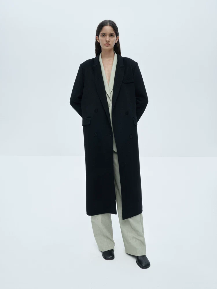 Double-Breasted Wool Coat - Image 3