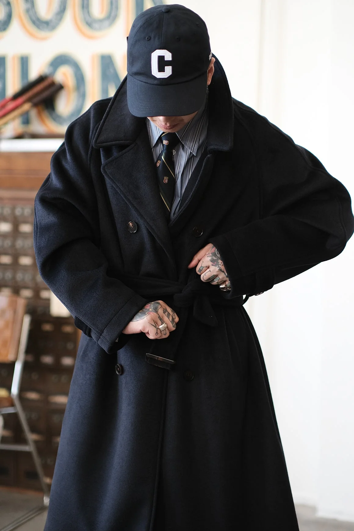 Double-Breasted Wool Trench Coat - Image 4