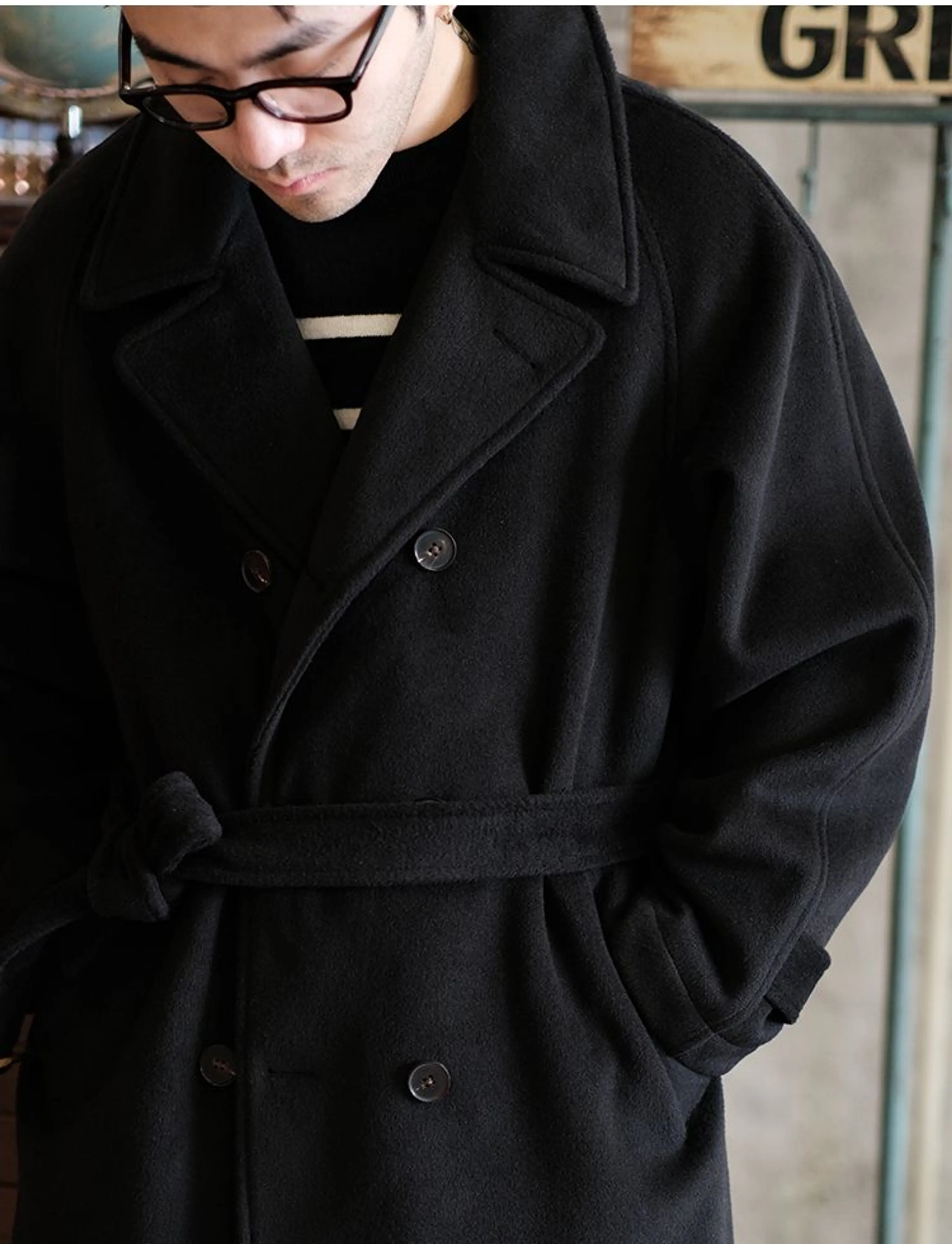Double-Breasted Wool Trench Coat - Image 6
