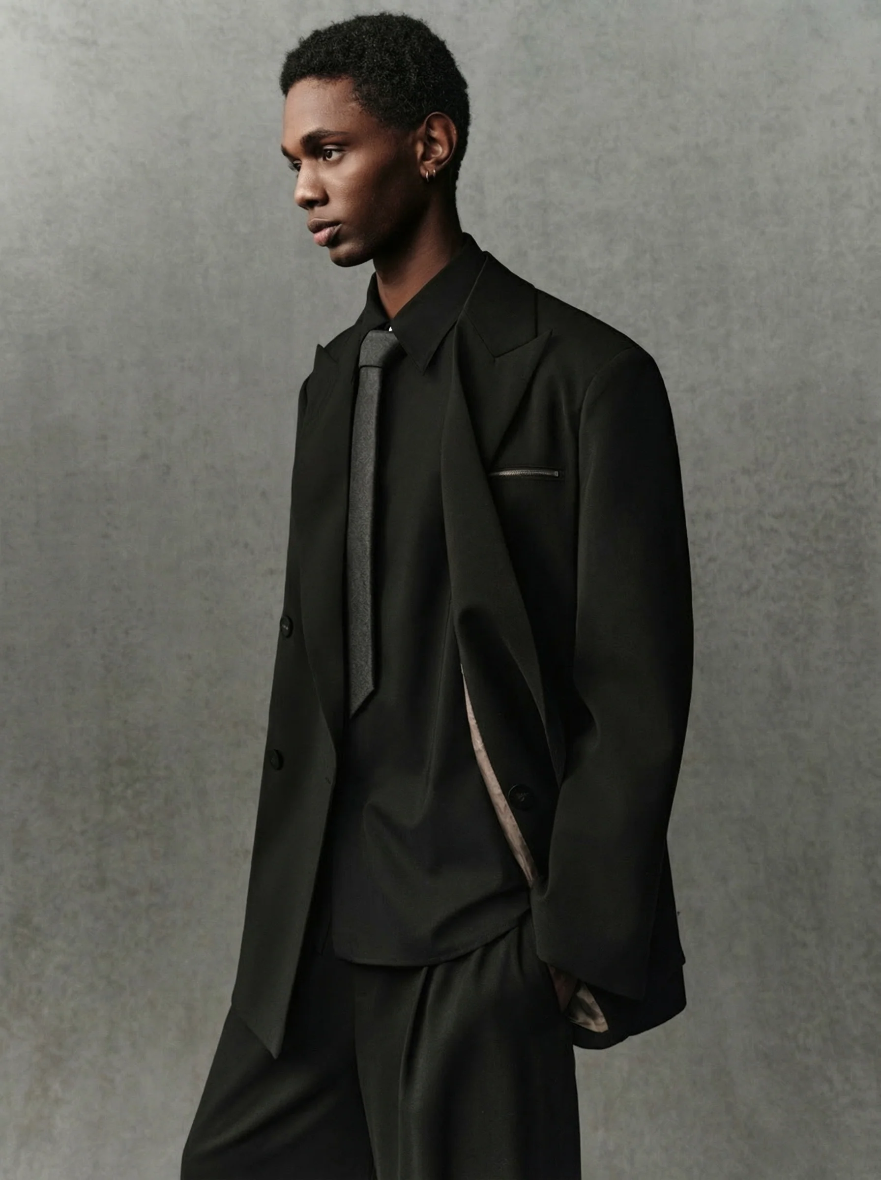 Double-Breasted Zip Blazer - Image 3