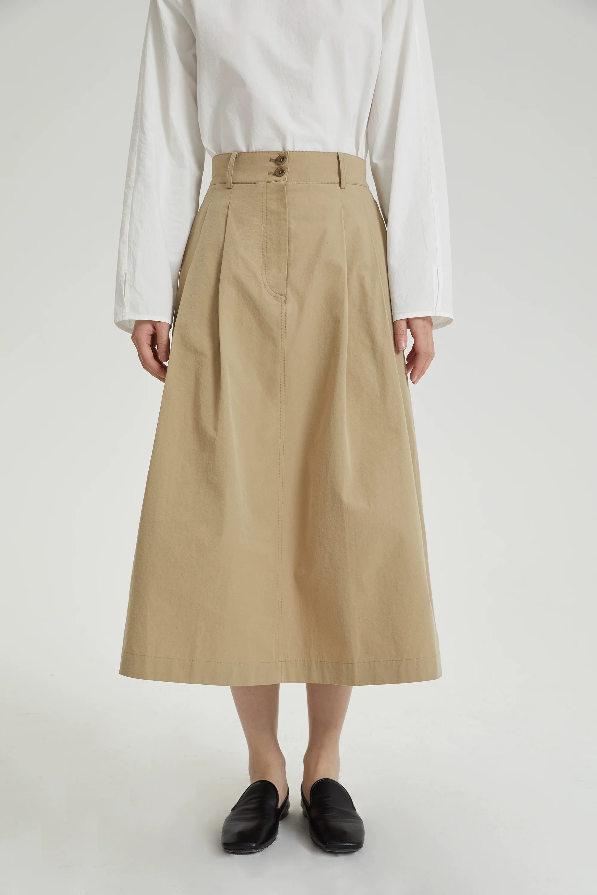Double-Button Midi Skirt - Image 2