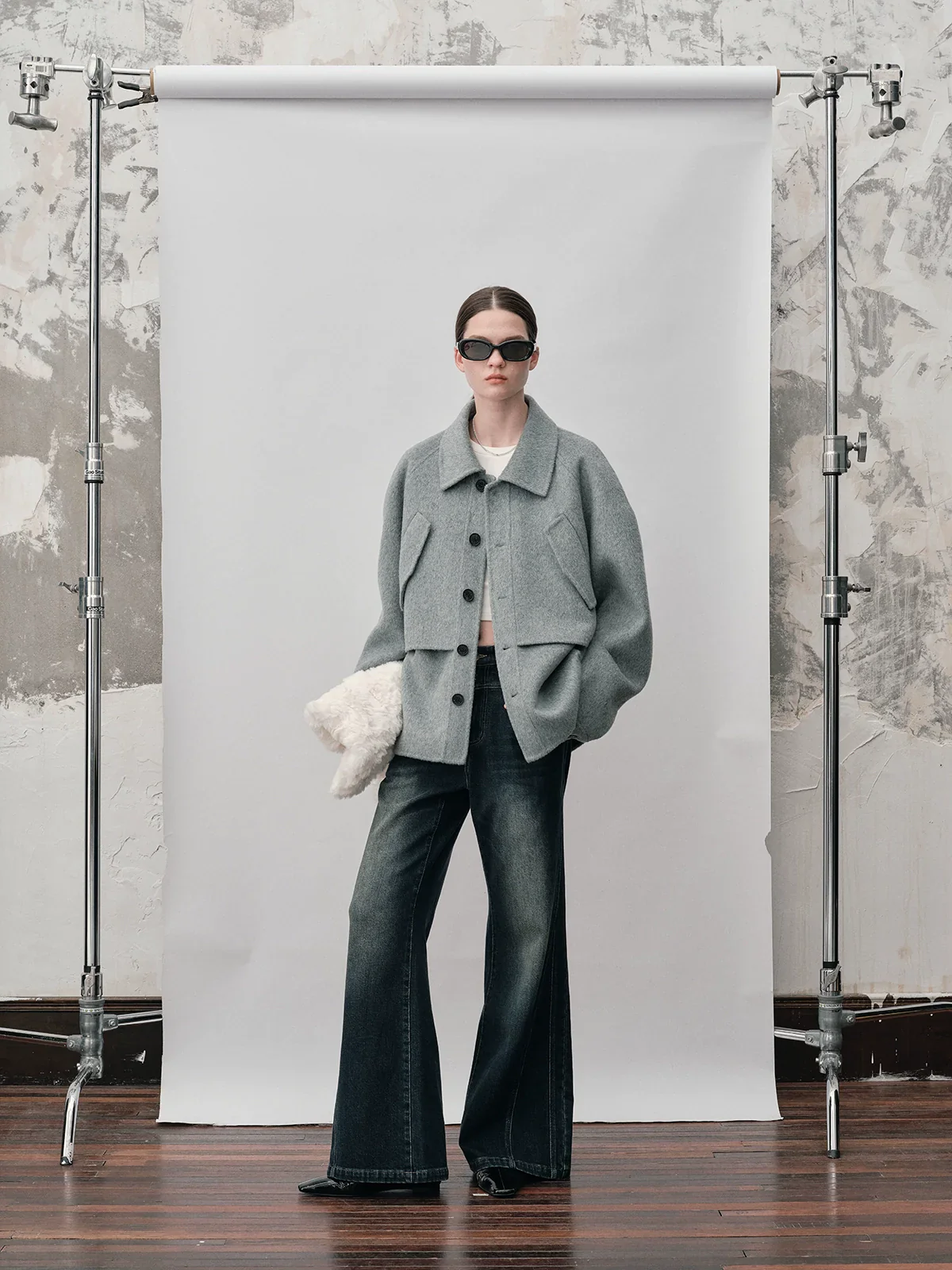 Double-Face Wool Raglan Utility Jacket - Image 2