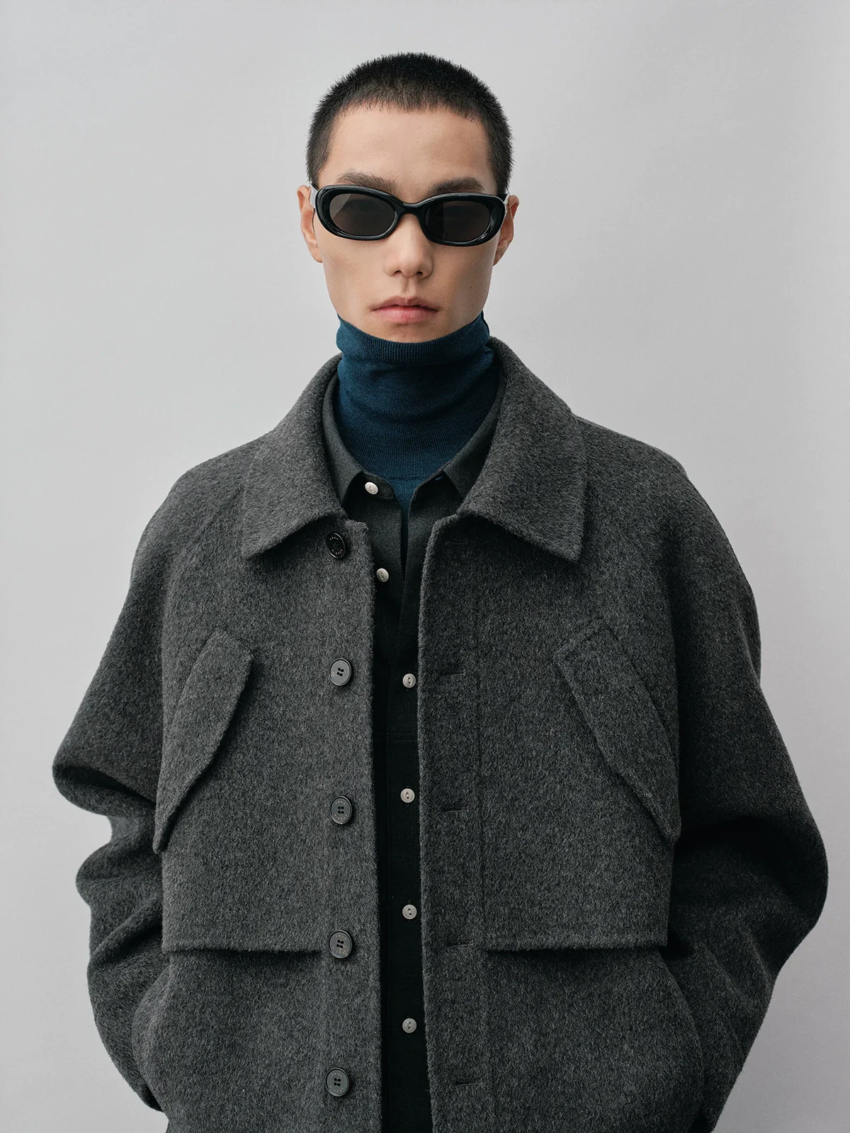 Double-Face Wool Raglan Utility Jacket - Image 3