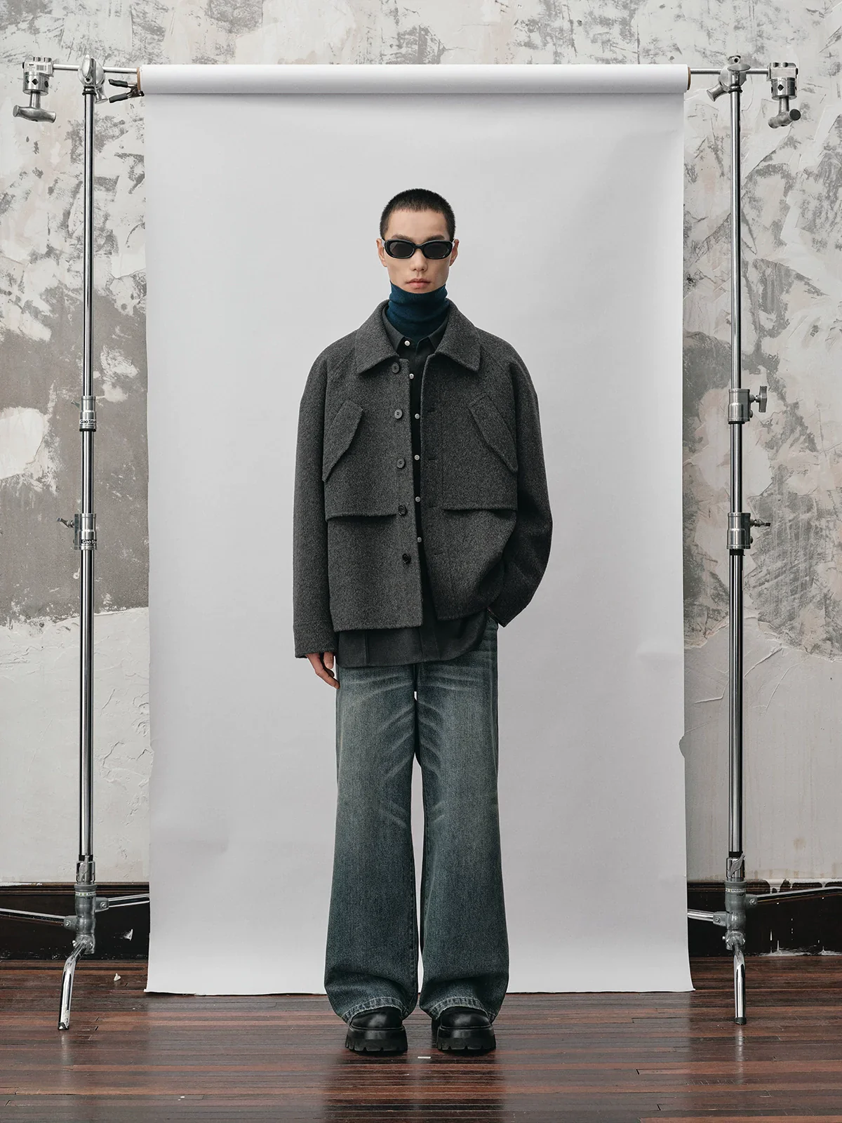 Double-Face Wool Raglan Utility Jacket - Image 4